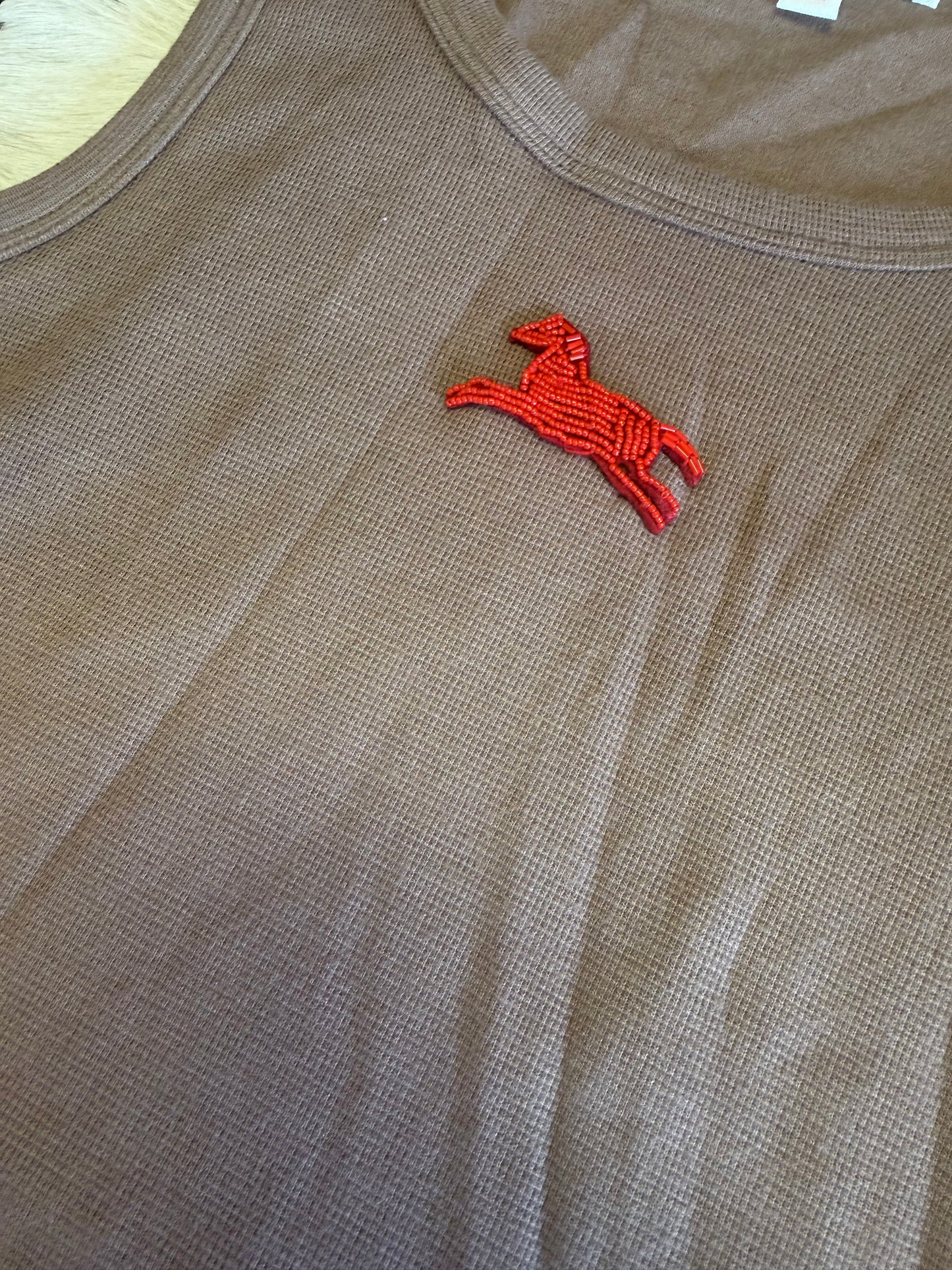 HORSE EMBROIDERY TANK TOP