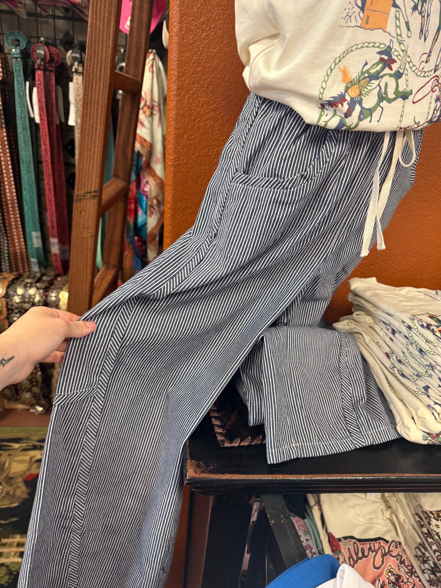 Striped Waistband Pants