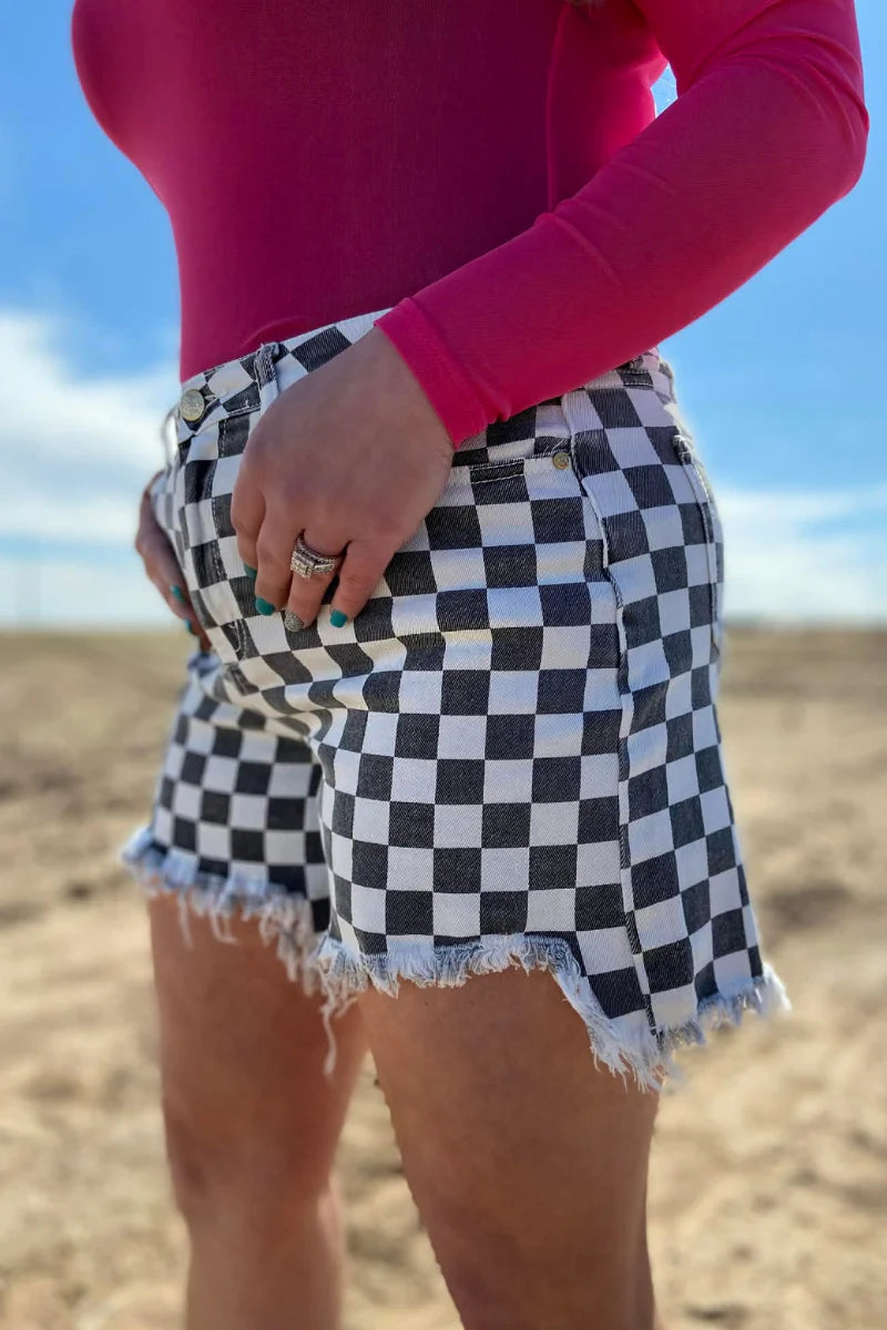 KREEK DENIM SHORTS -CHECK