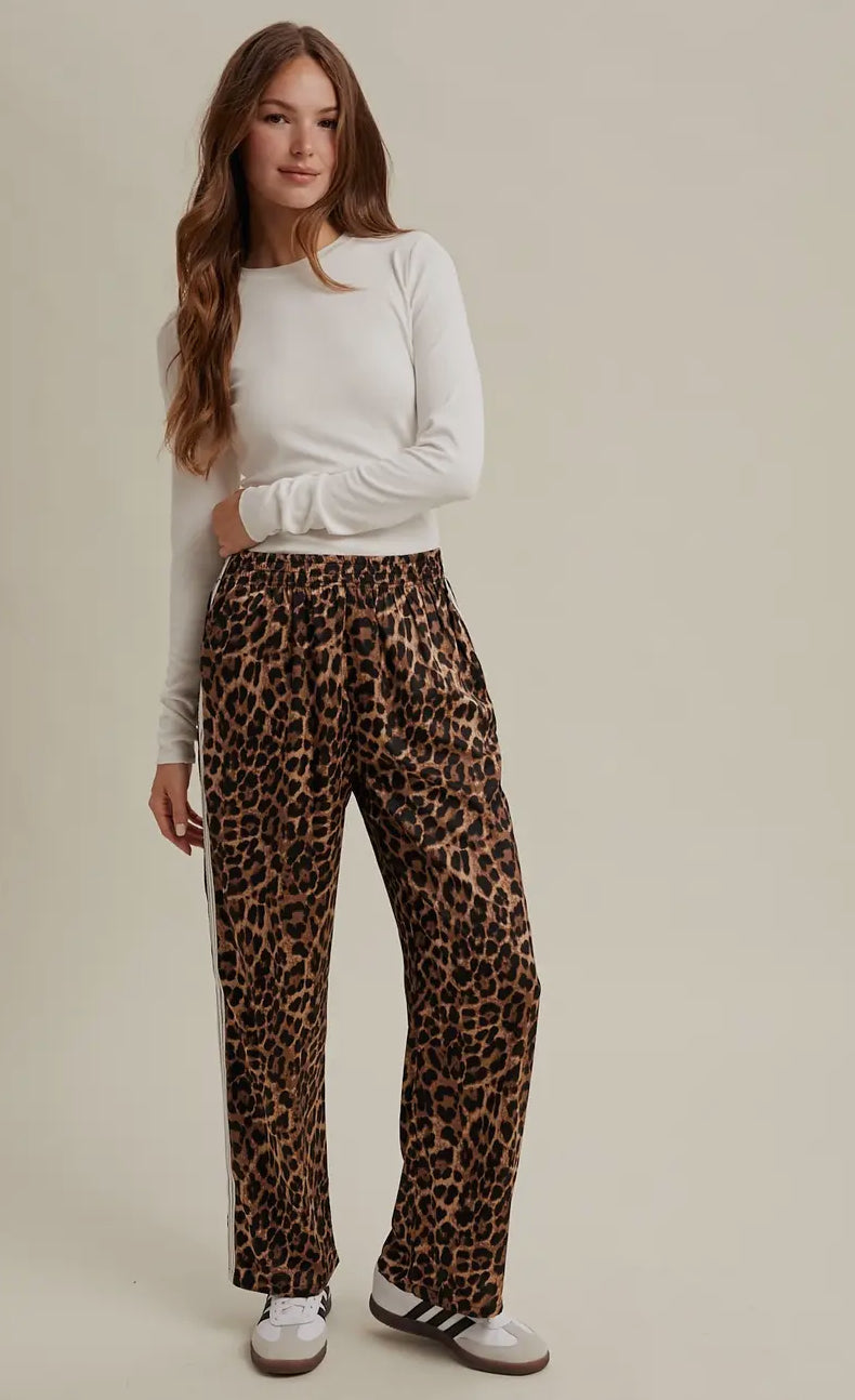 Leopard Pants with Side Trim