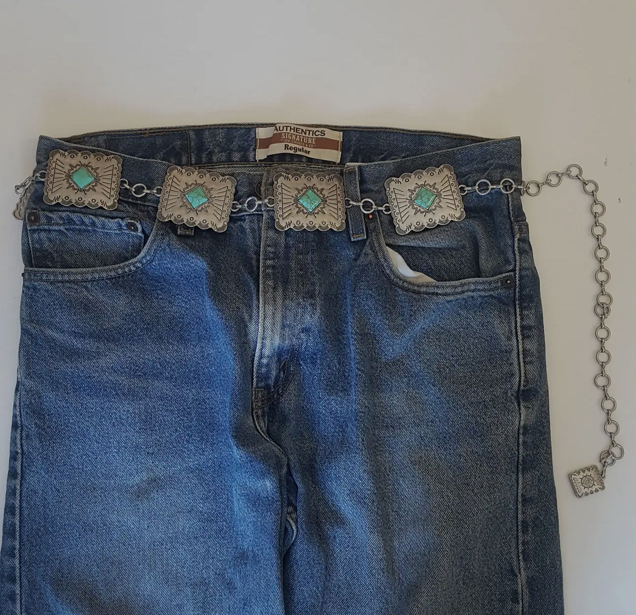 Plus Silver Rectangular Concho Belt