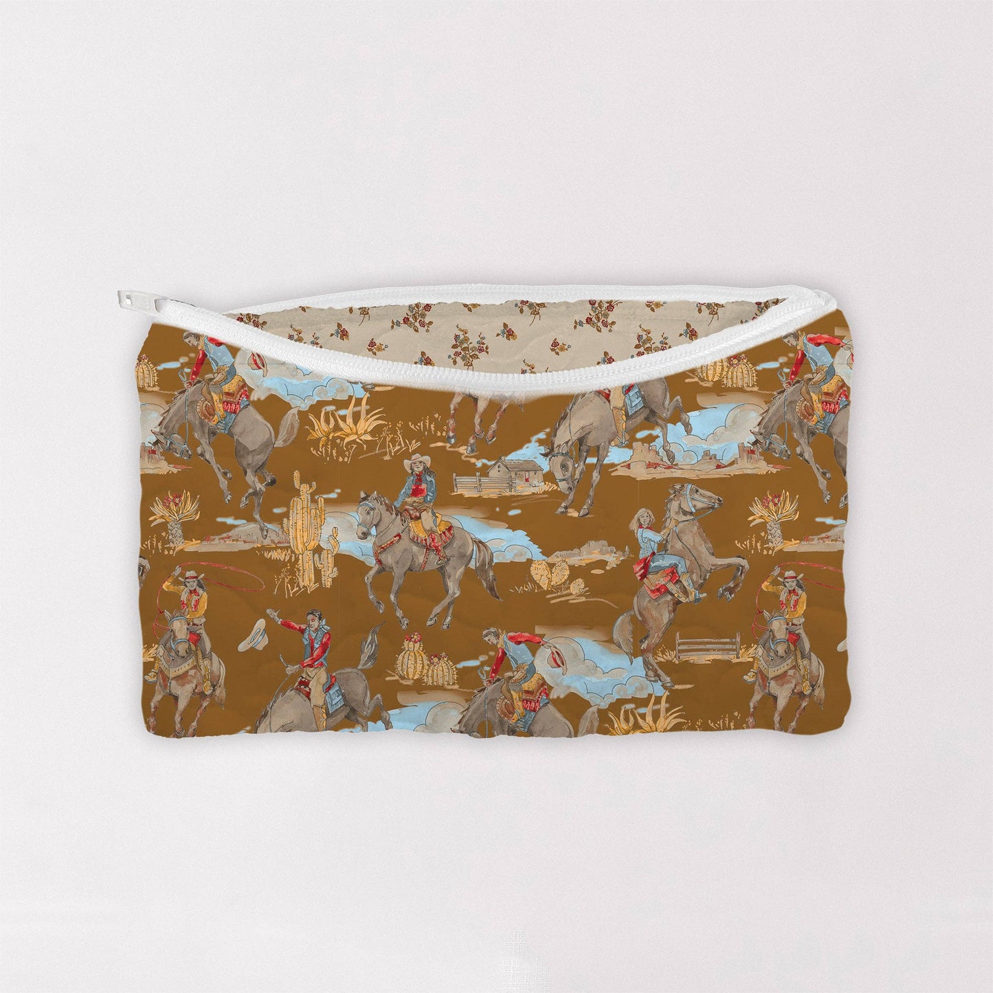 Birdie Cowgirl Gold Quilted Makeup Bag
