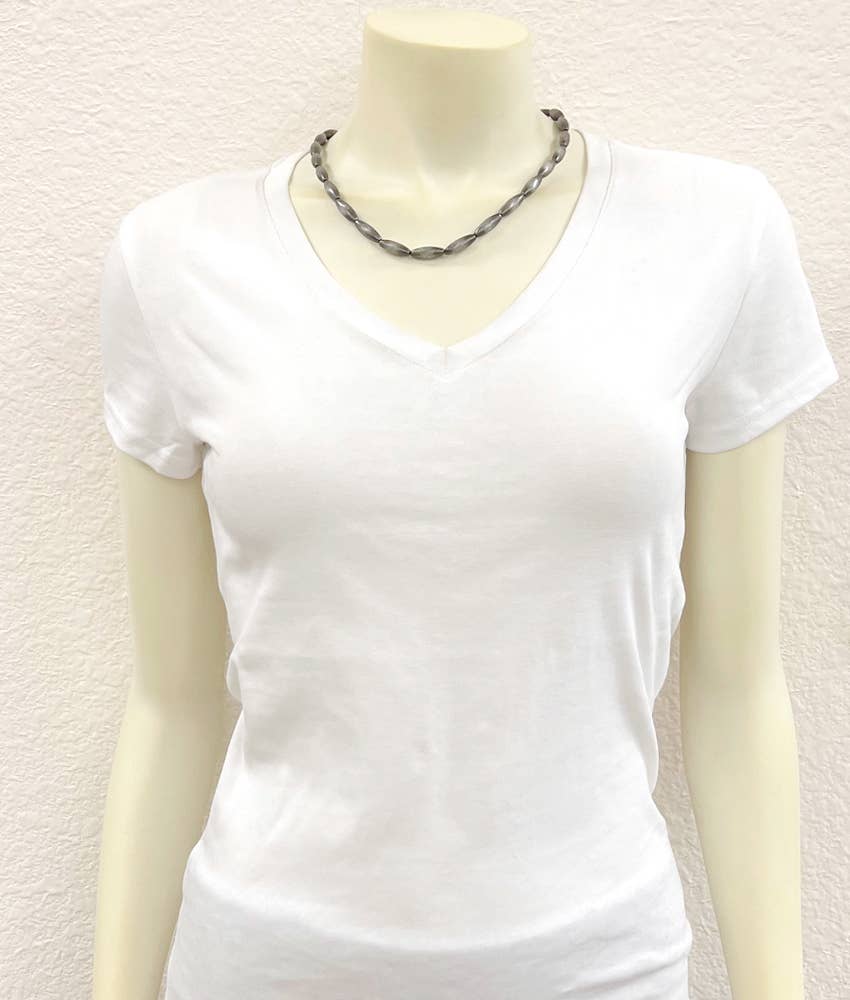 18" 18mm Elongated Navajo Bead Necklace