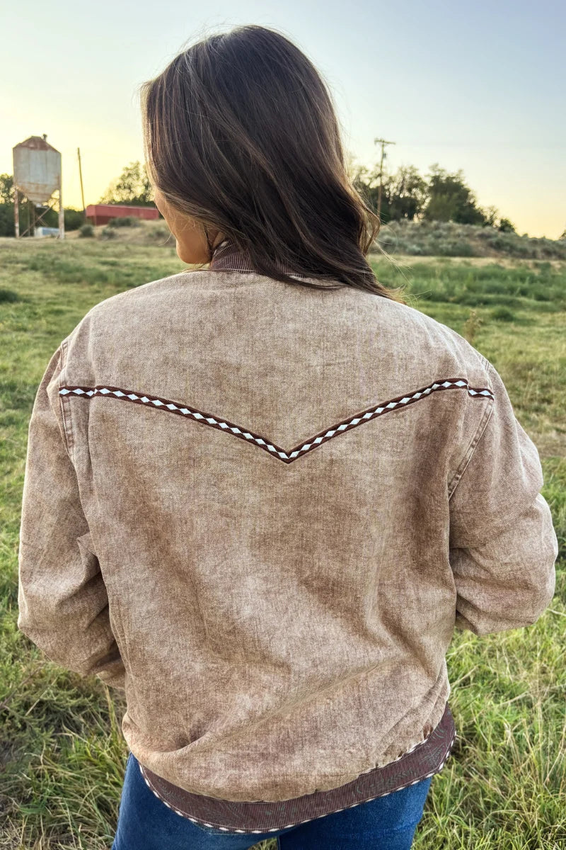 BUCKSKIN BUCKSTITCH BOMBER JACKET