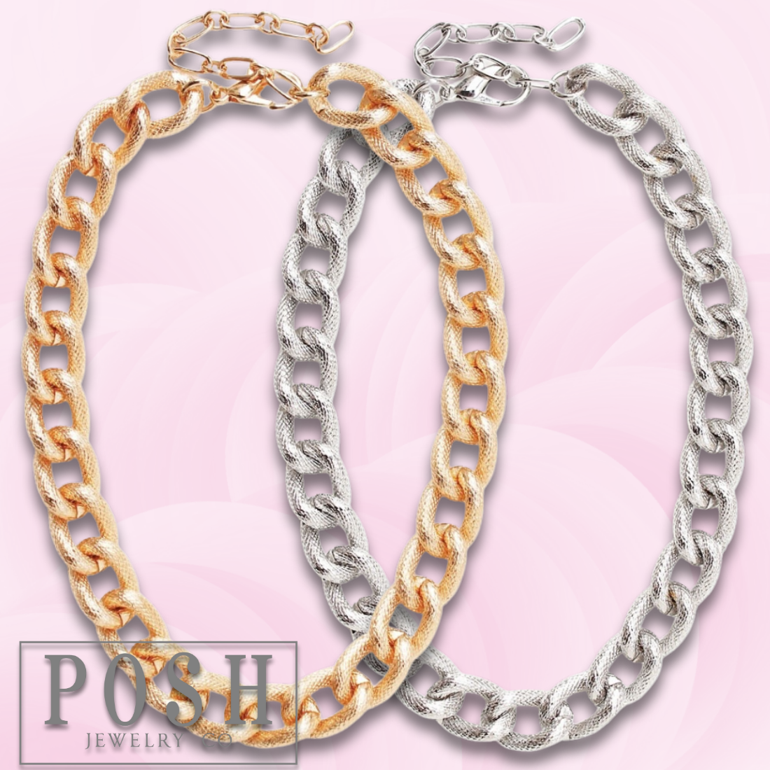 Chunky textured chain necklace