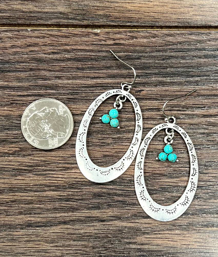 725709, Concho Turquoise Dangle Earrings