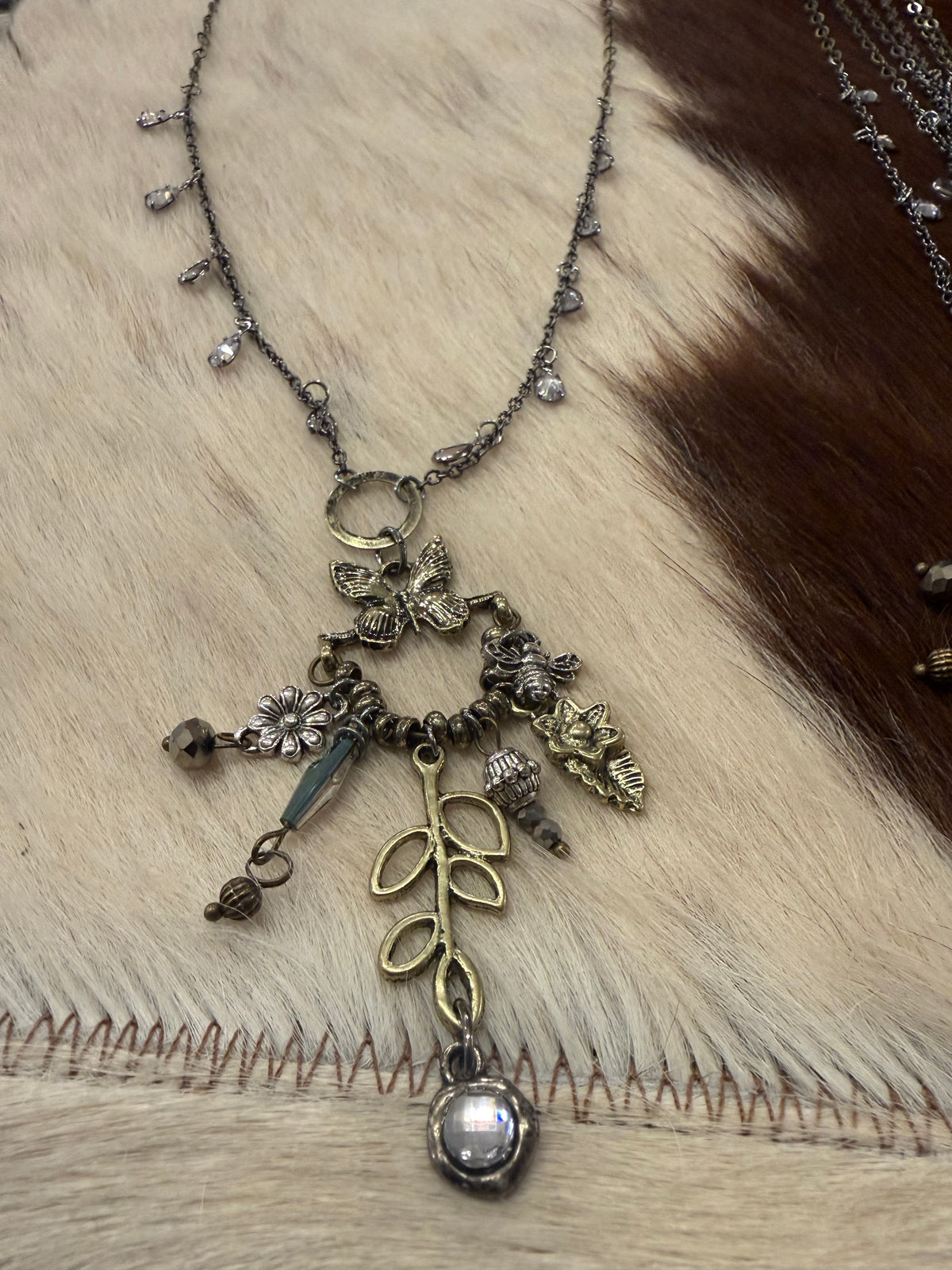 Butterflies and Bling Long Necklace