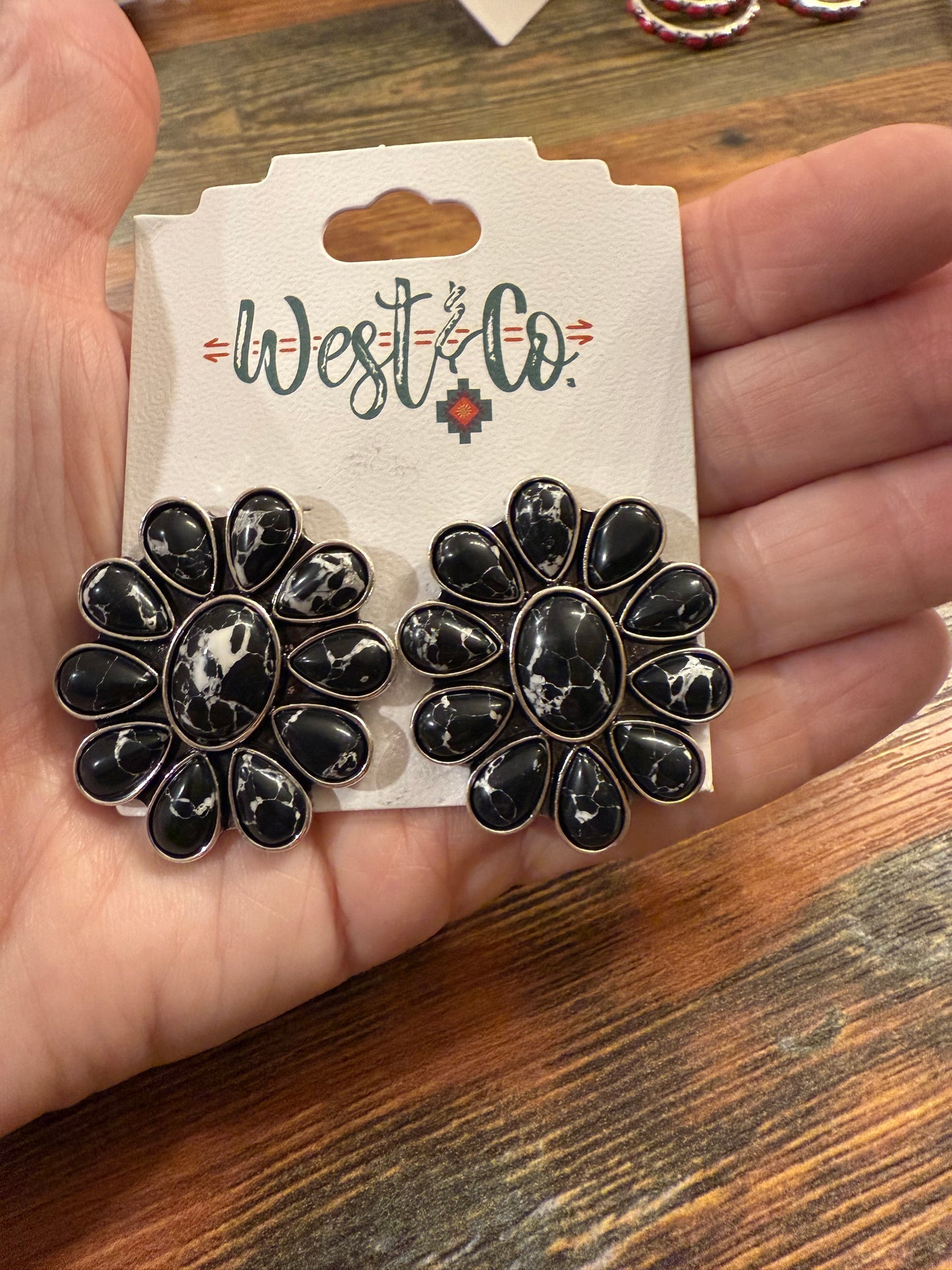 Black Marble Earrings