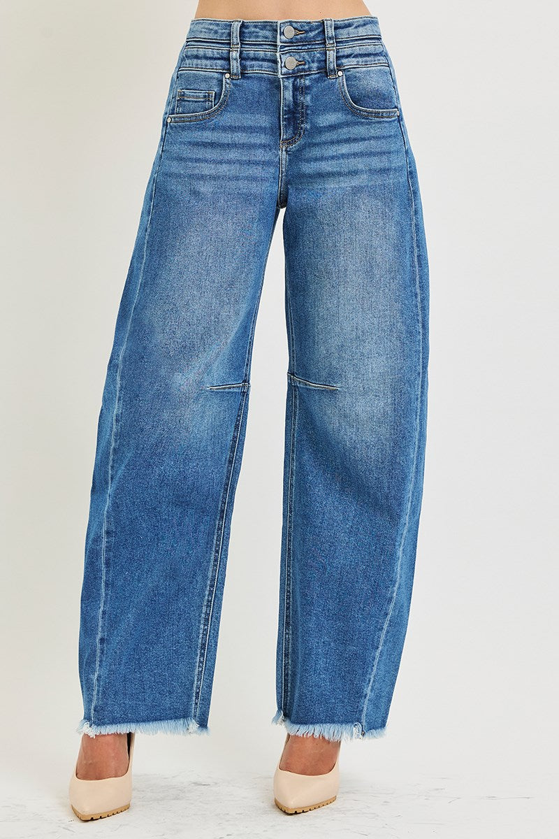 Risen Double Waistband Barrel Jeans