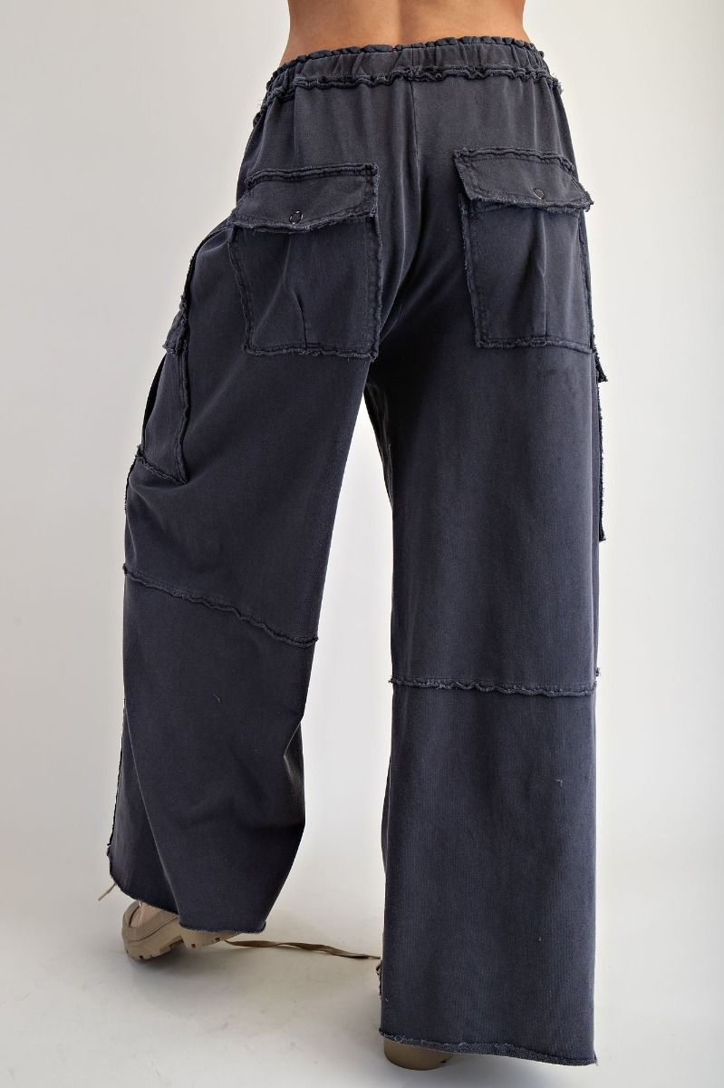 WASHED TERRY CARGO SWEATPANTS