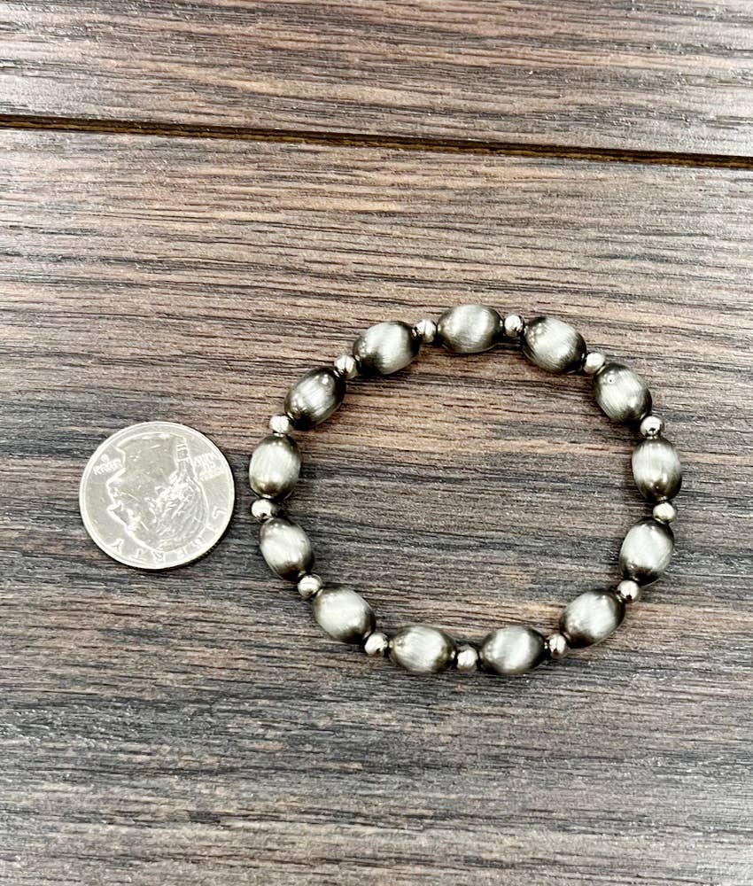 10mm Oval Navajo Bead Stretch Bracelet