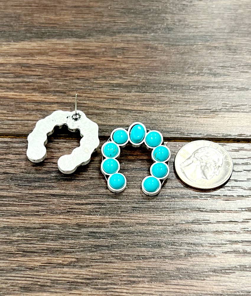 Bangs Squash Turquoise Stud Earrings