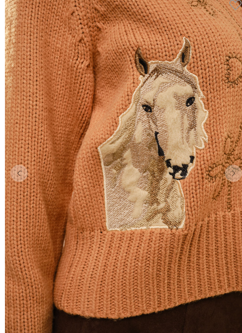 Western Horse Bow Zip Up