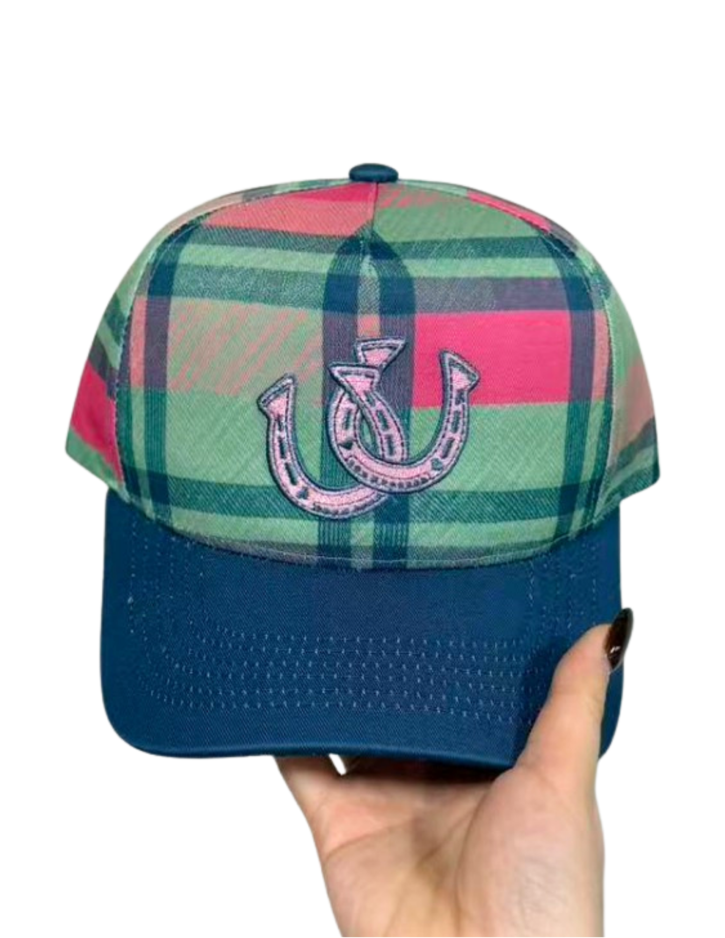 PLAID HORSESHOE CANVAS CAP