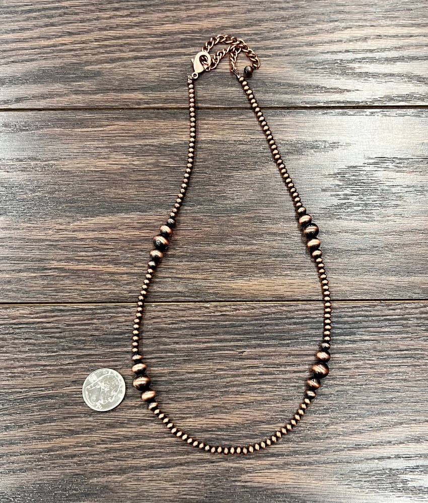 Blossom Handmade Copper Navajo Bead Necklace
