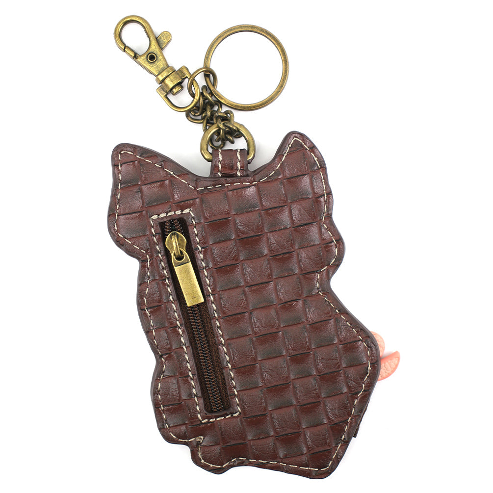 KEY FOB/COIN PURSE - SPOTTED} PIG - PINK
