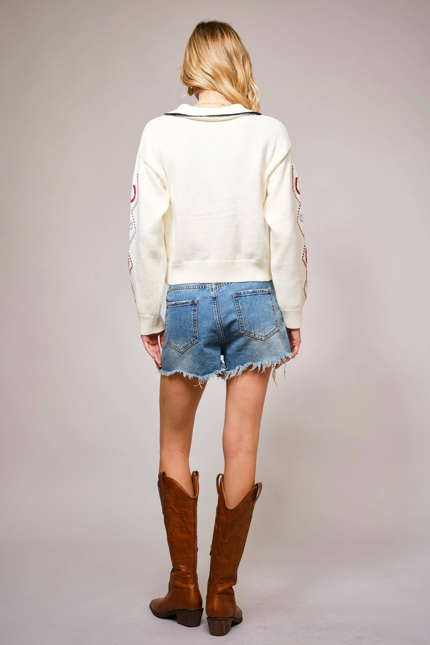 Horse Face Bow Tie Knit Cardigan