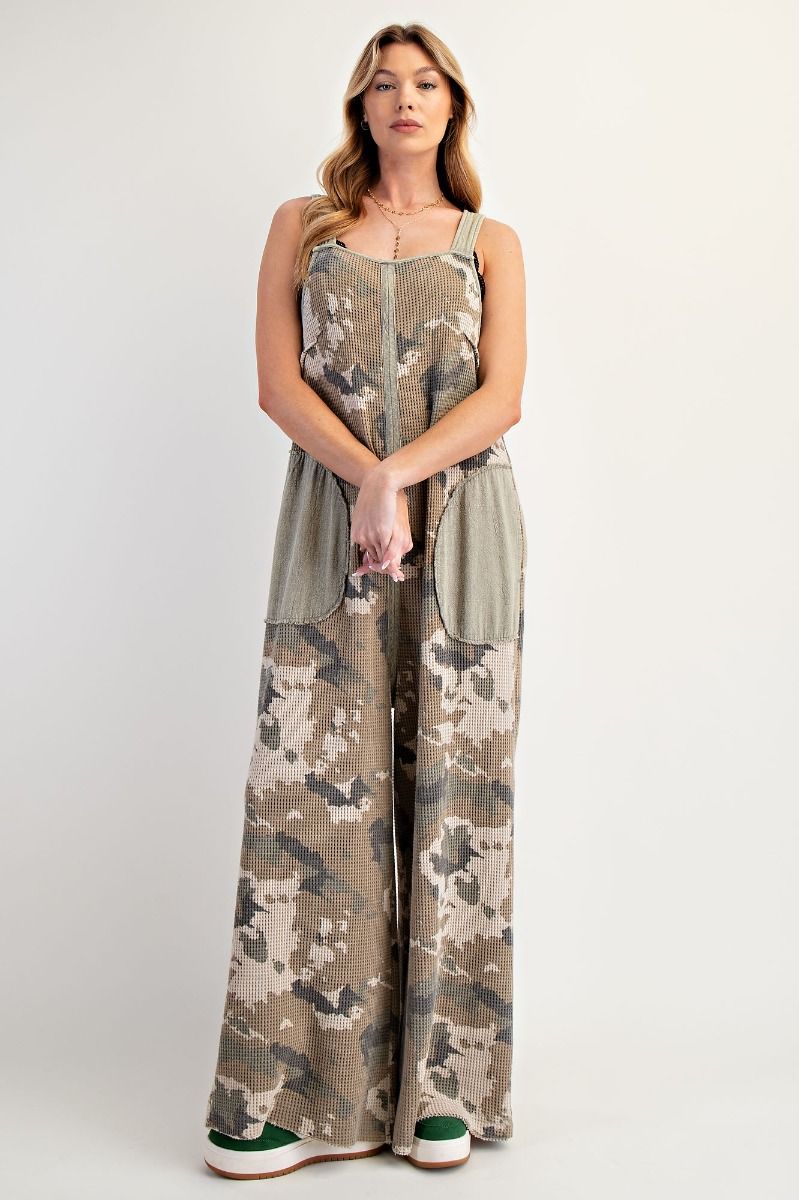 Camo Thermal Washed Jumpsuit