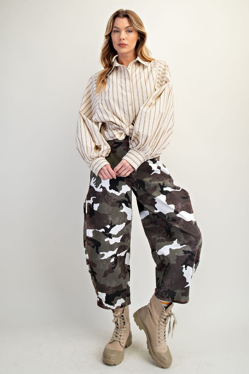 STRIPED BUTTON DOWN
WOVEN SHIRT