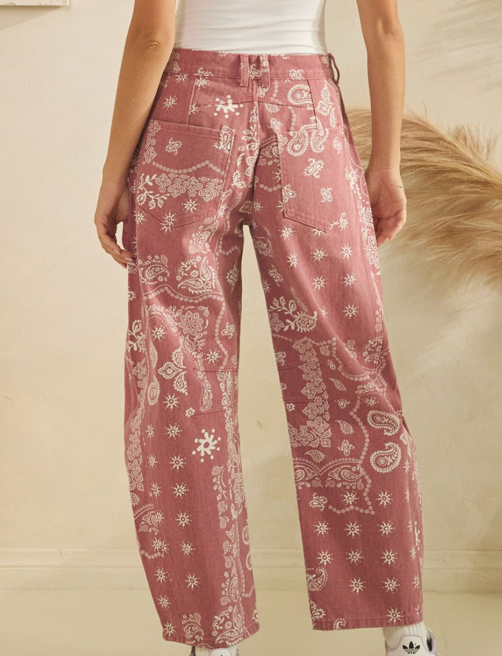 Paisley Printed Denim Pants