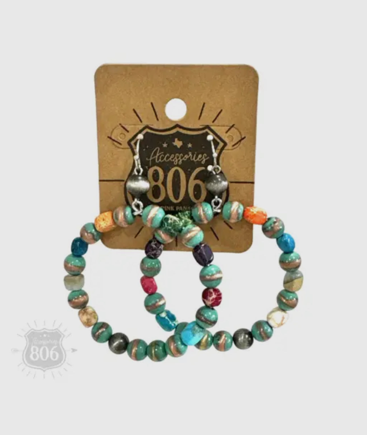 Burnished Turquoise Beaded Earrings