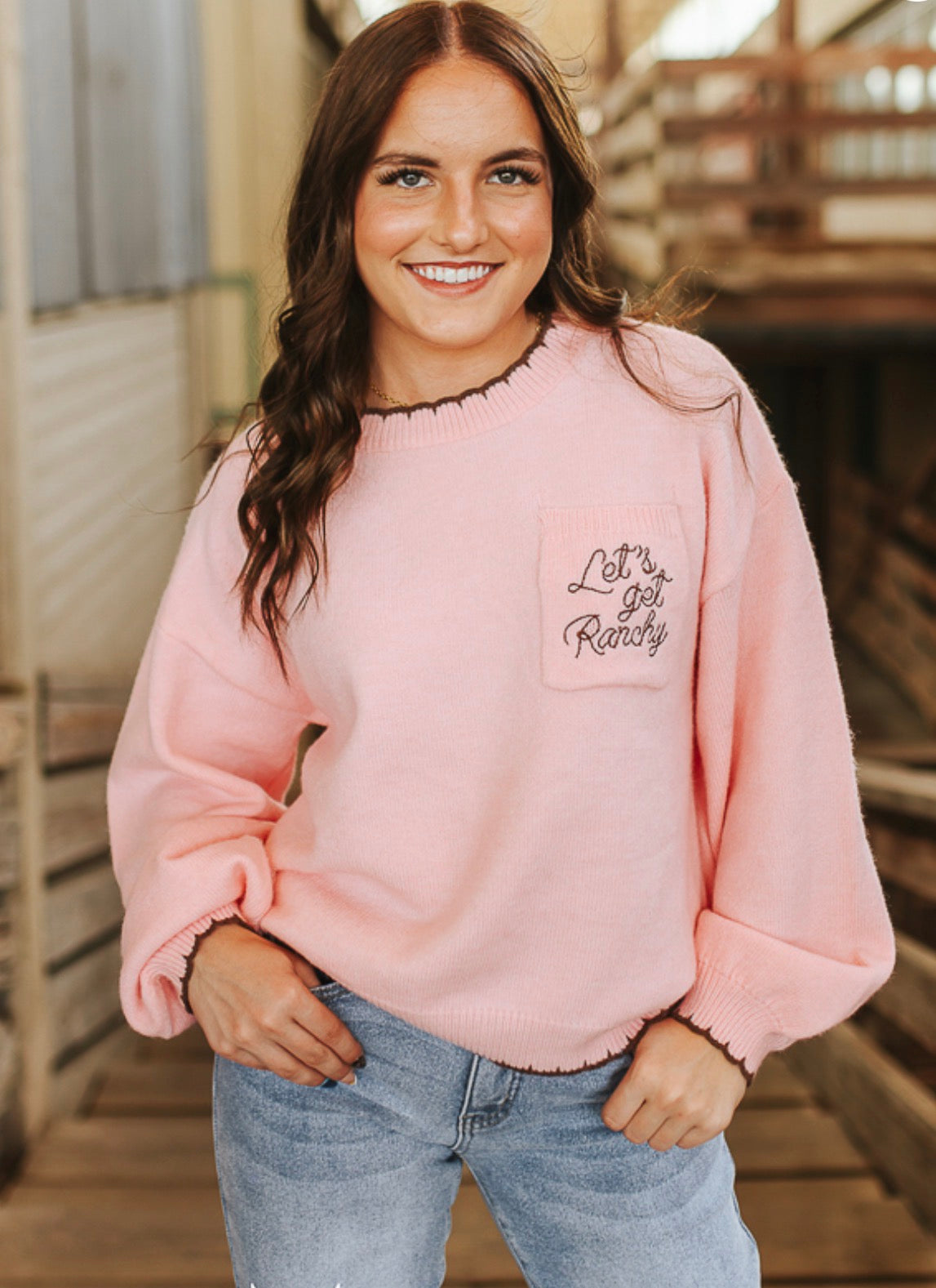 Pretty in Pink & Ranchy Sweater