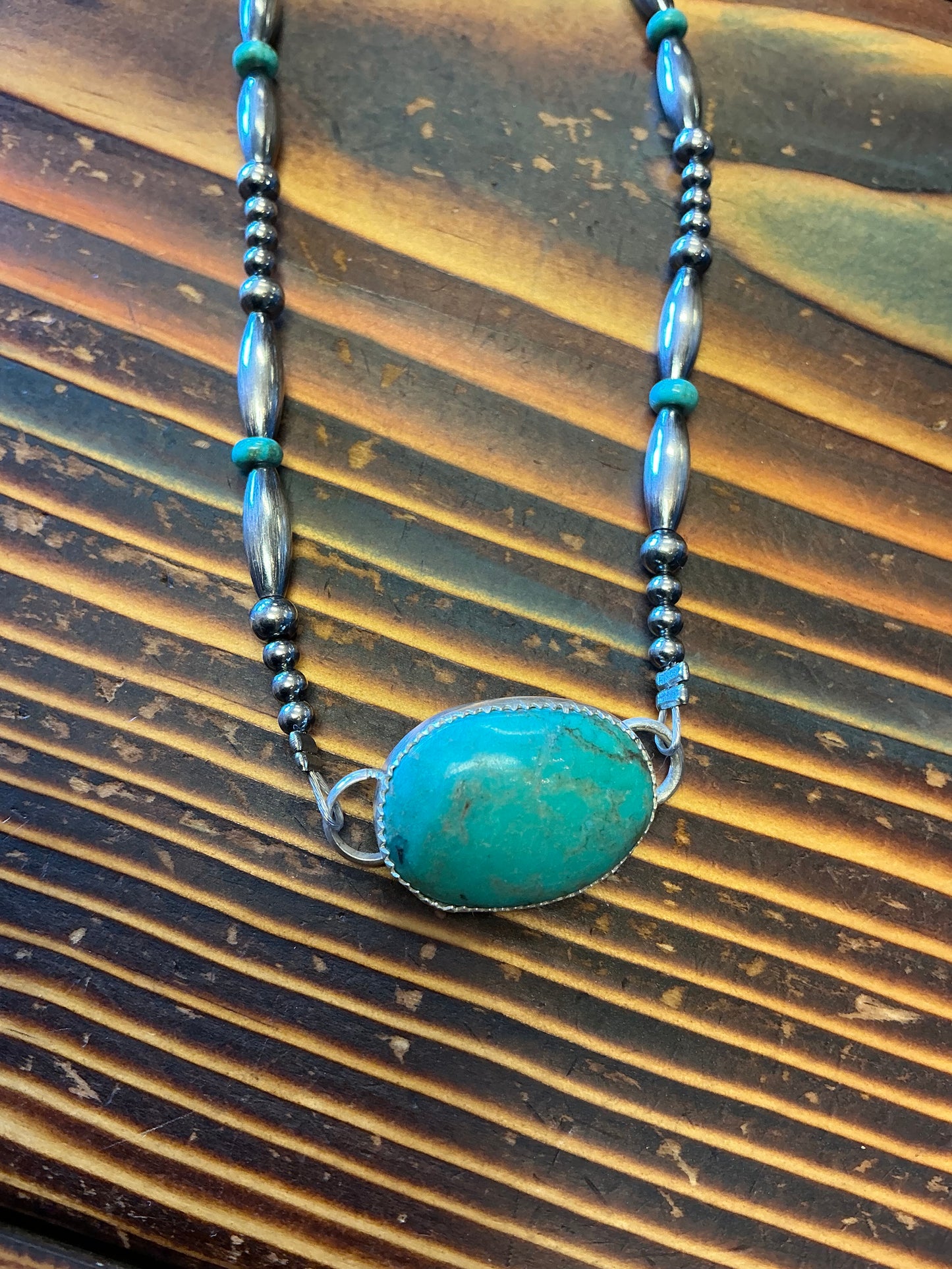 Sterling silver and turquoise choker 13” + extender #4