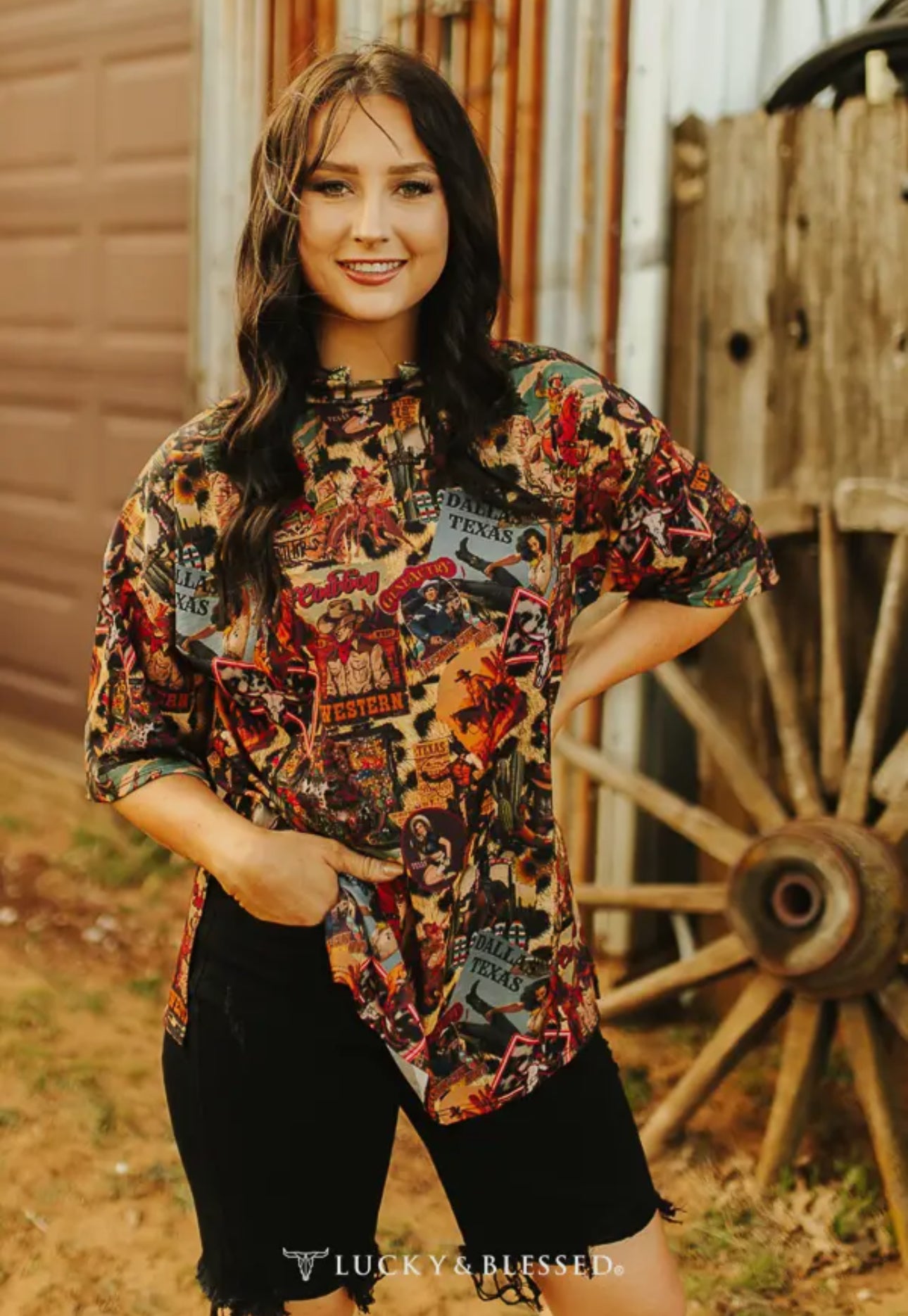 Distressed Tummy Control Bermuda Shorts