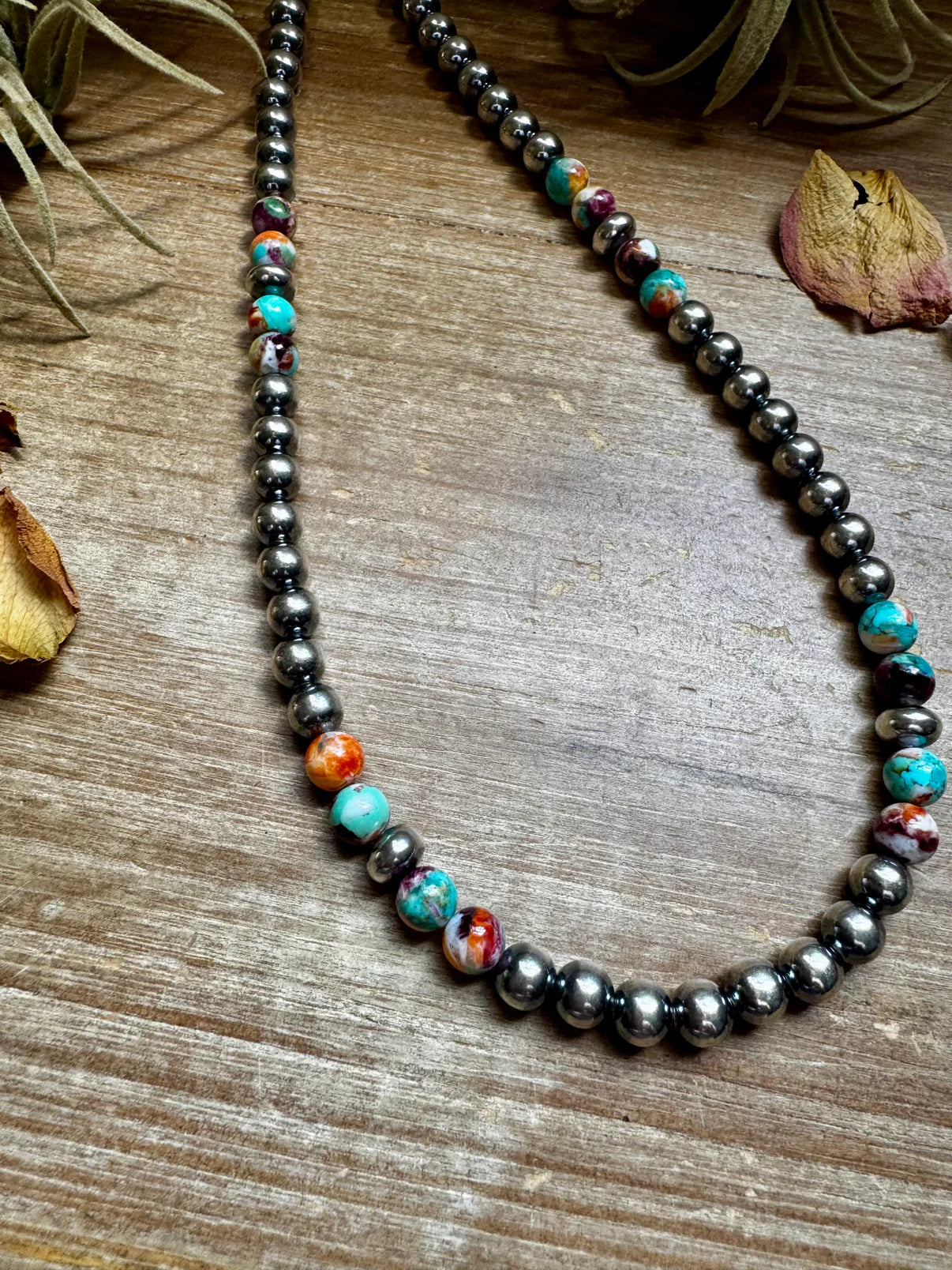 Mohave Turquoise Mix & Sterling Silver Necklace