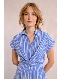 SHORT STRIPED AND CROSSED DRESS