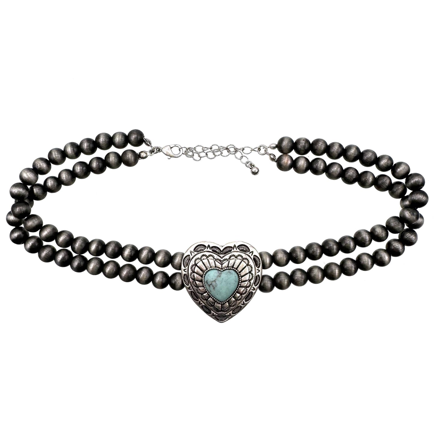 Bohemian Western Heart Turquoise Choker Necklace