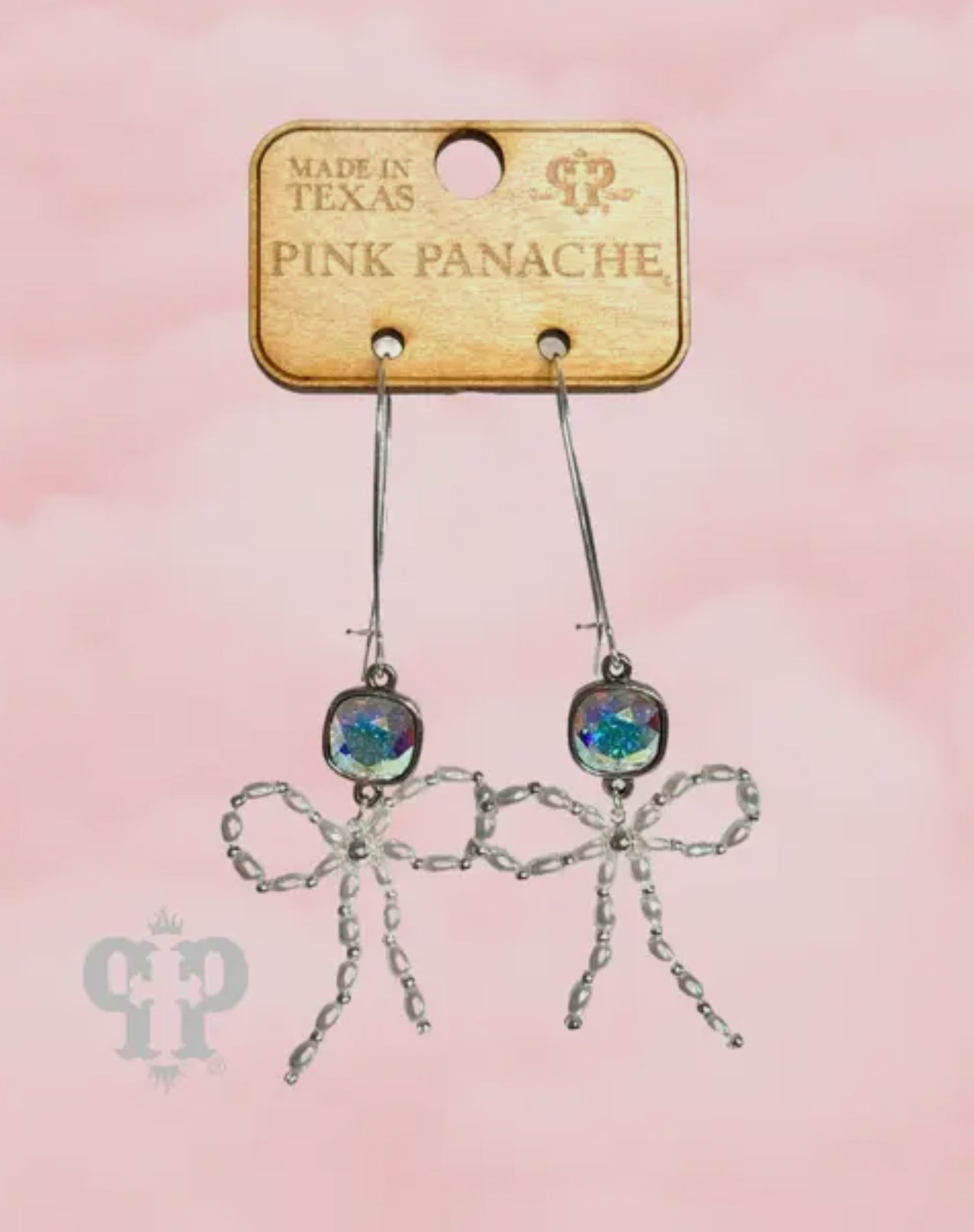 Pearl Bead Bow Earrings