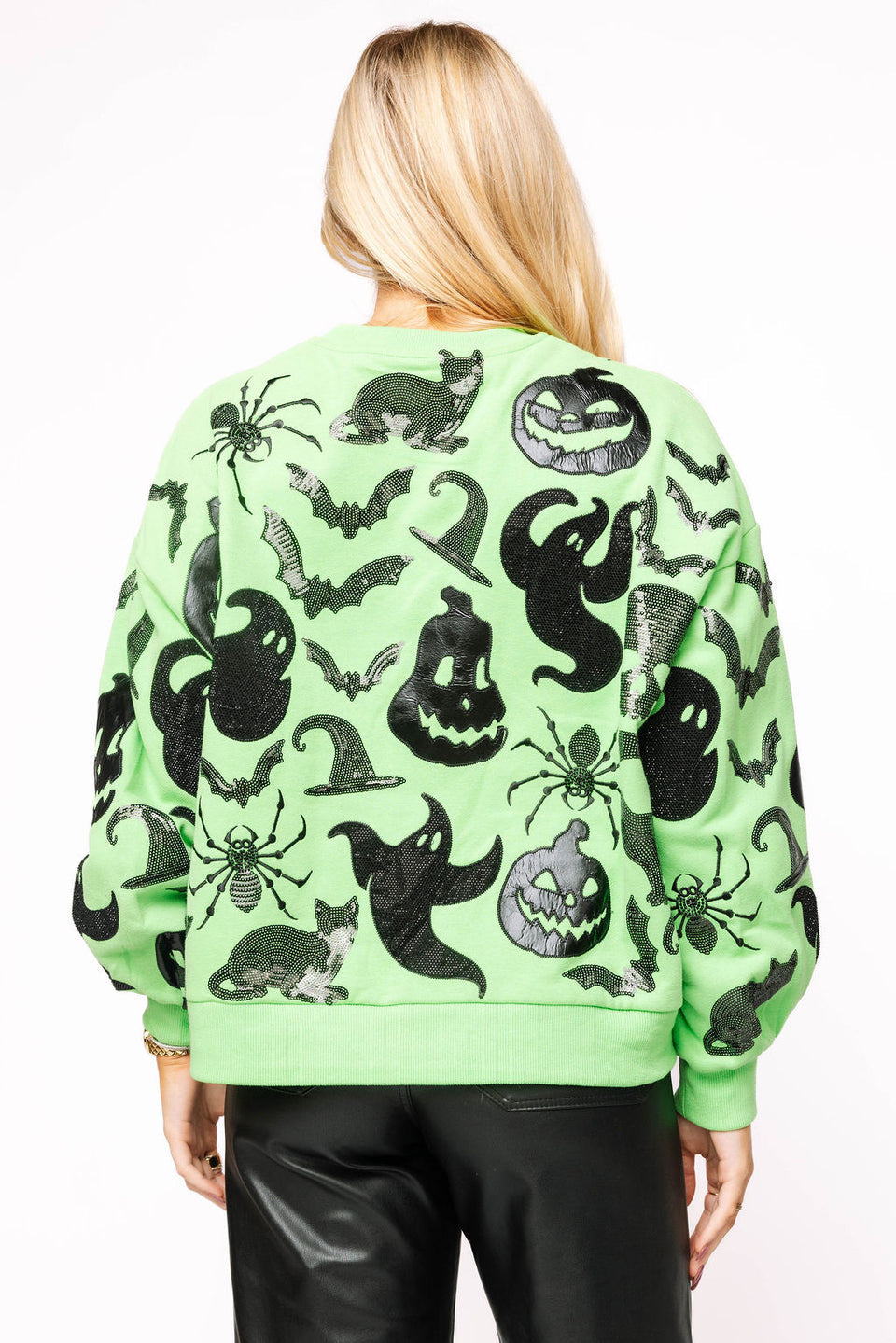 Green & Black Halloween Icon Sweatshirt | Queen Of Sparkles