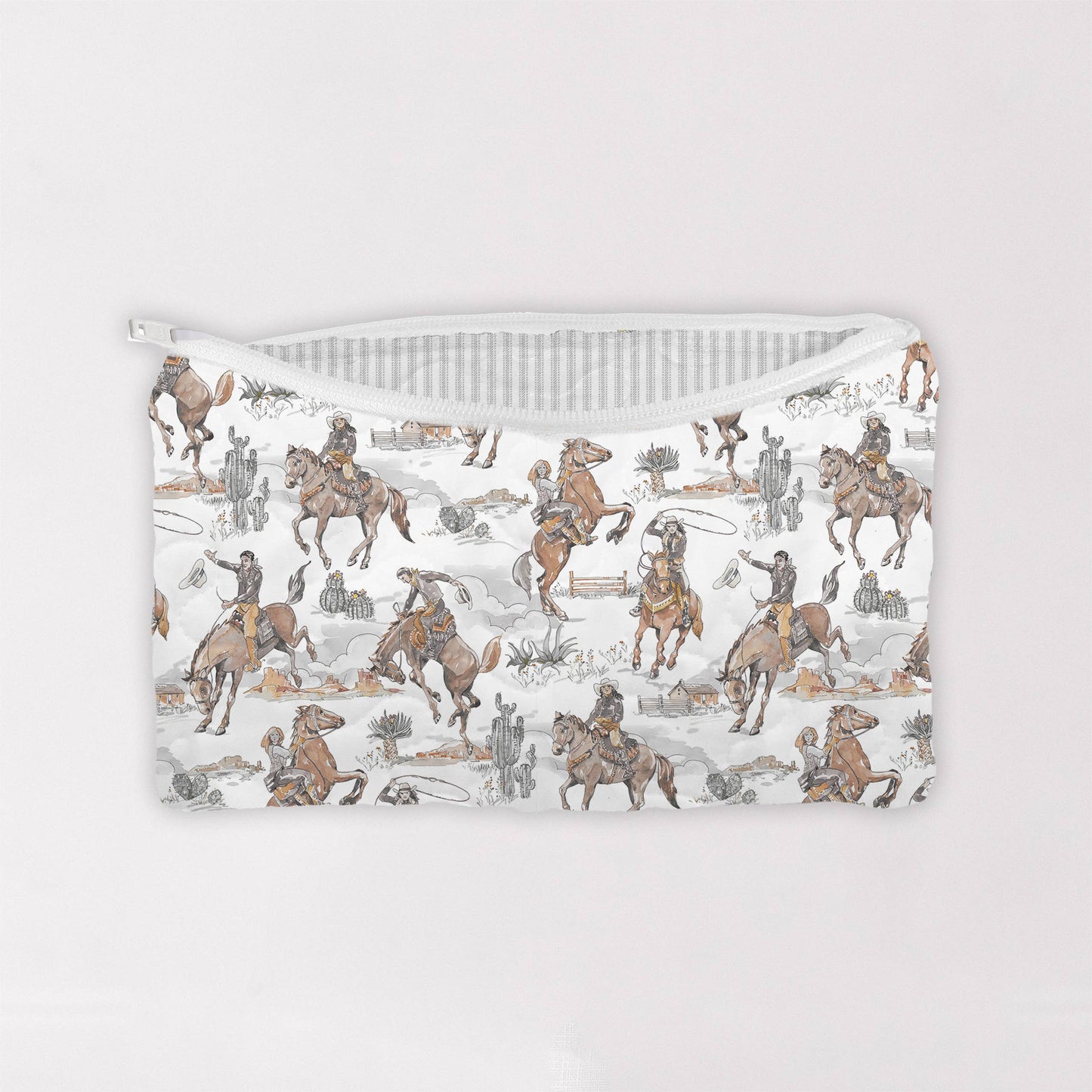 Birdie Cowgirl Neutral Quilted Makeup Bag