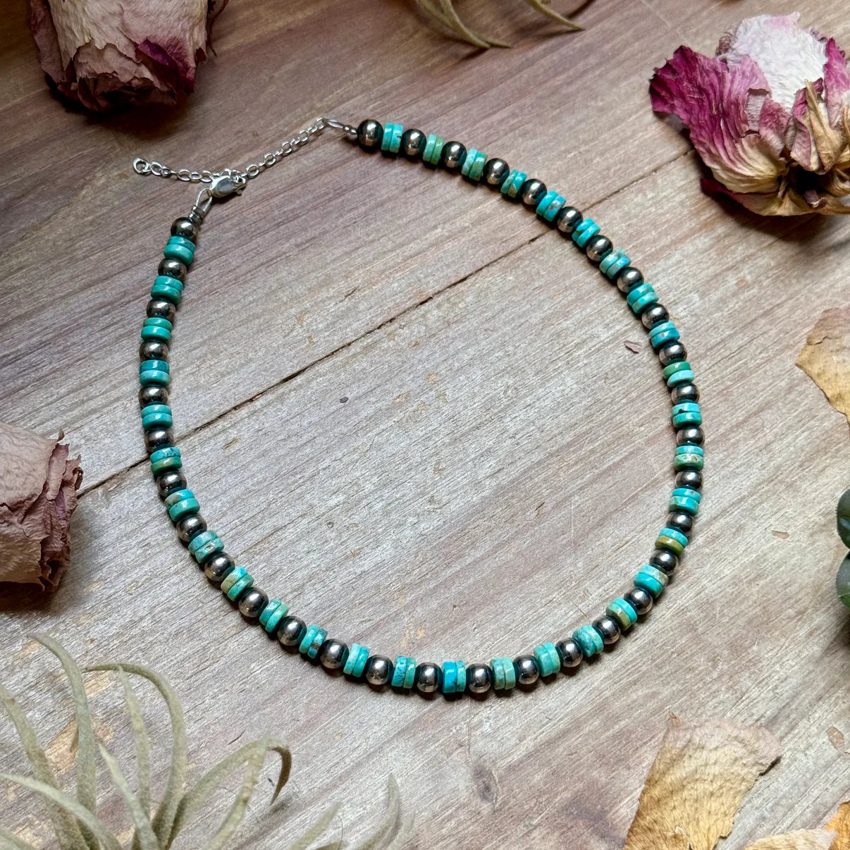 Sterling Silver & Heishi Choker (14” + Extender)