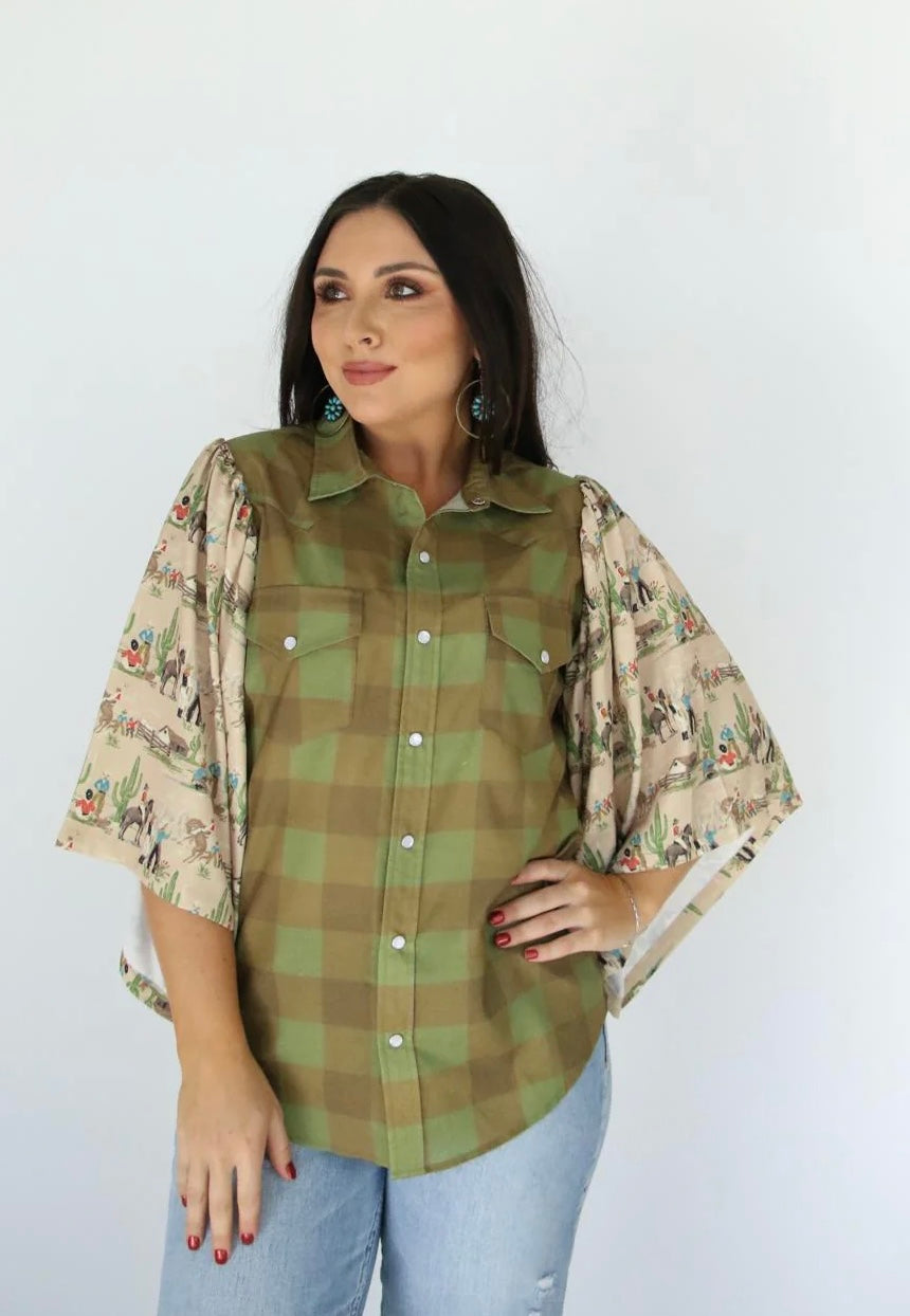 Cowboy Gingham Blouse