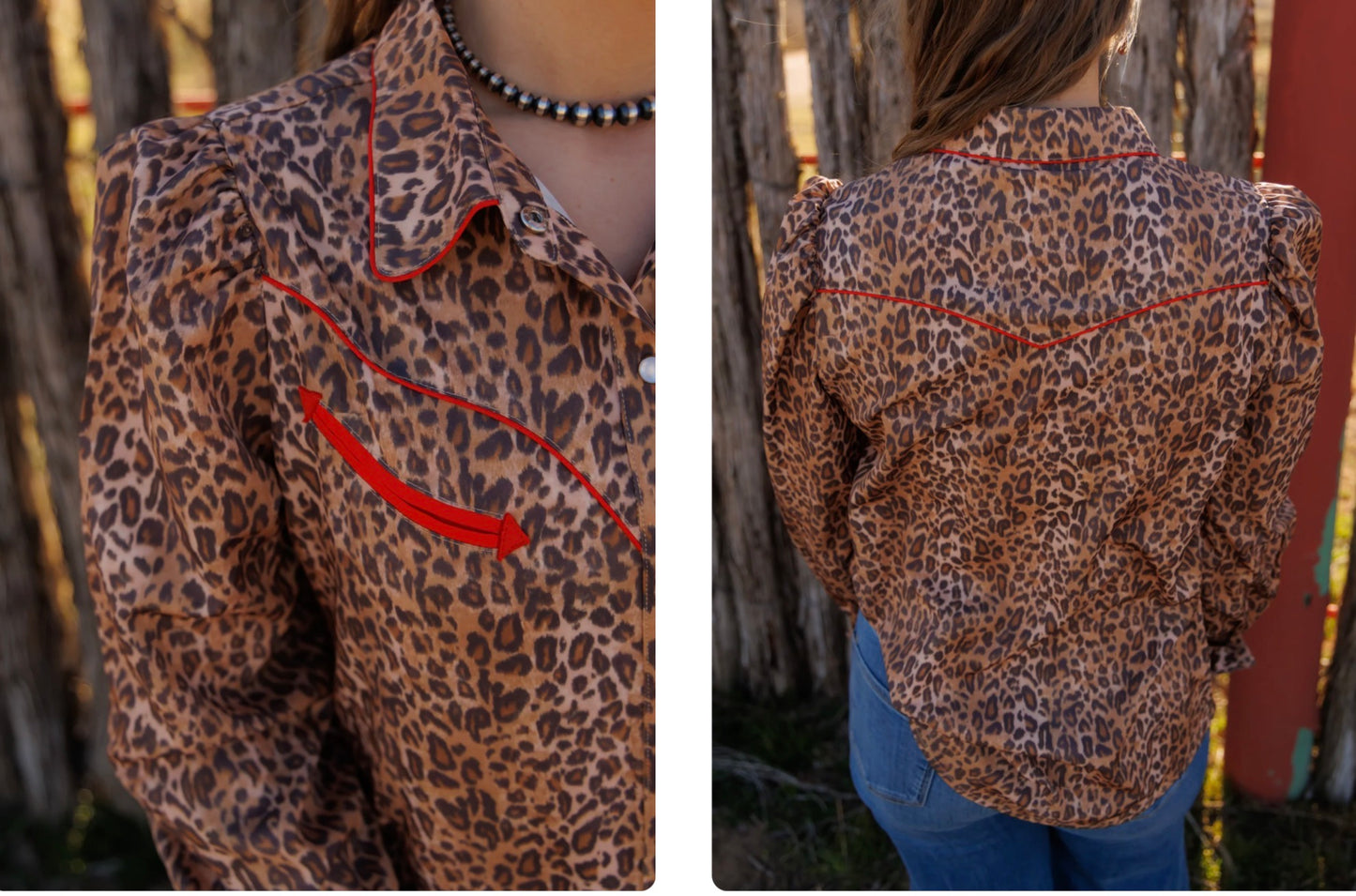 Leopard LS Pearl Snap