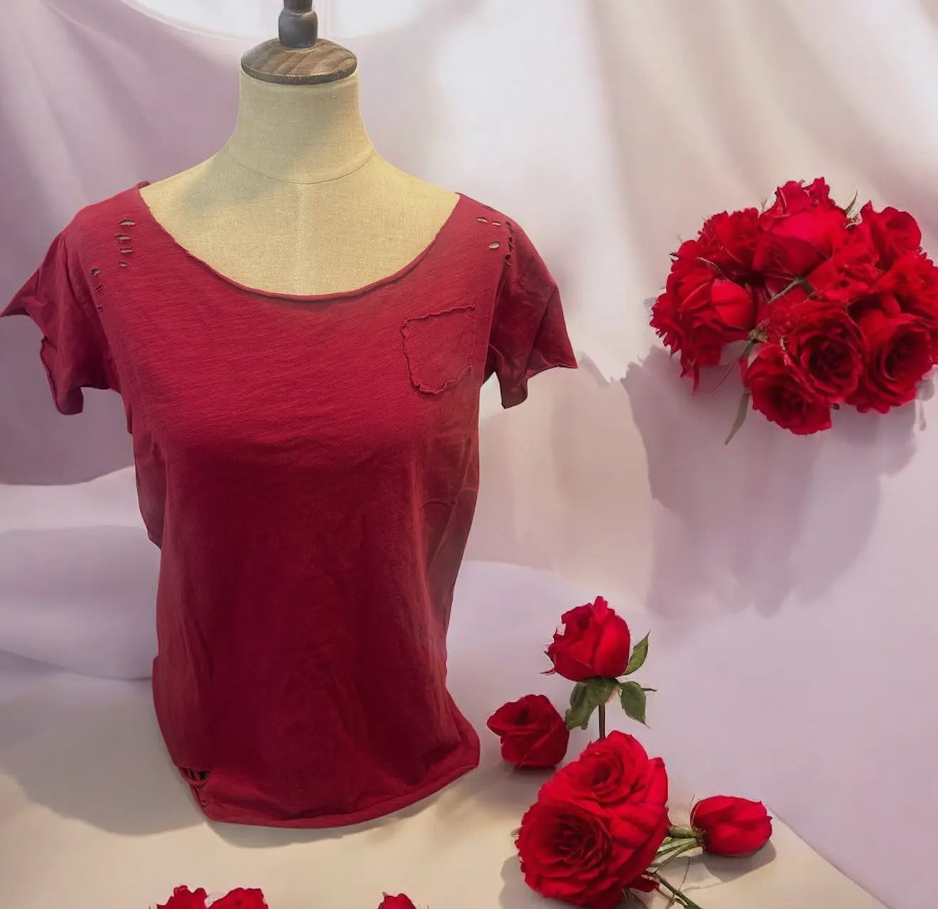 Cranberry Rip Tattered Shirt