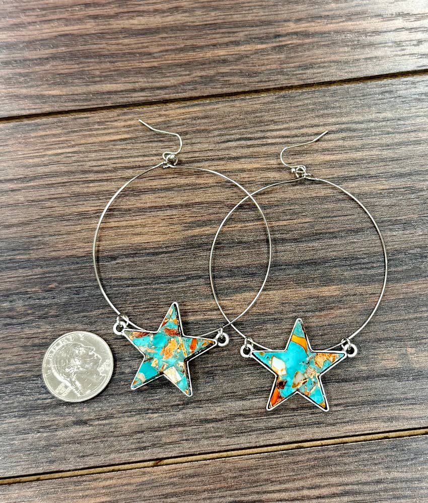 Murfreesboro Western Gemstone Hoop Earrings