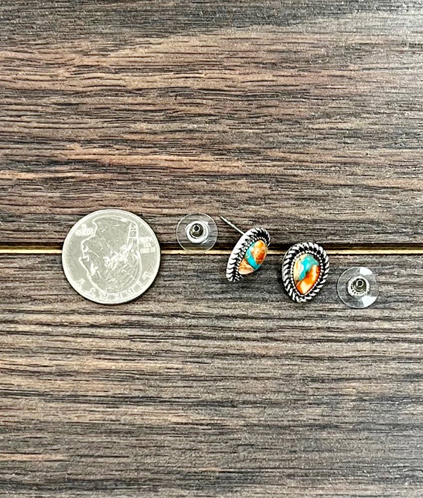 10mm Drop Gemstone Stud Earrings