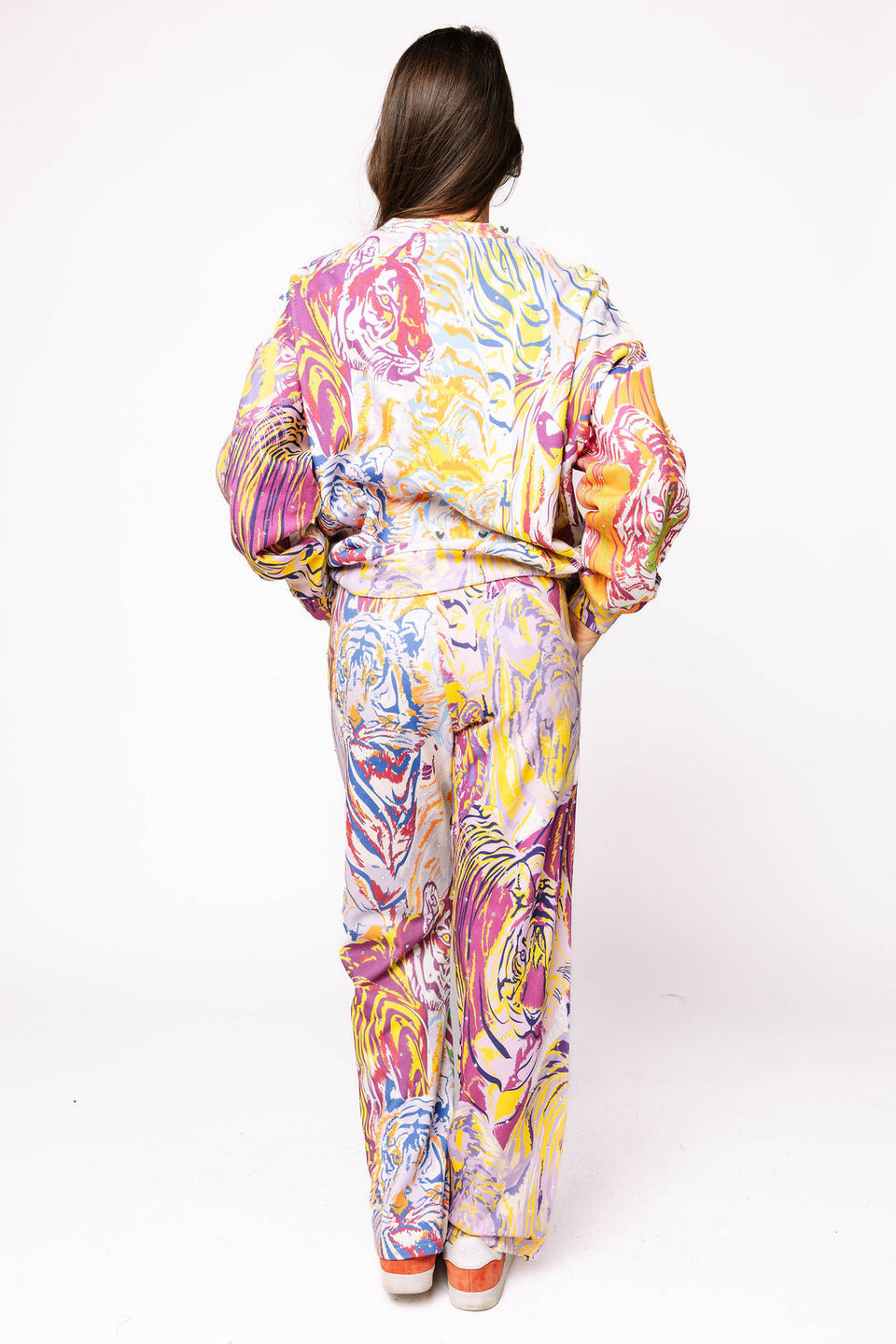 Queen Of Sparkles Rainbow Multi Abstract Tiger Sweatshirt OR Sweatpant