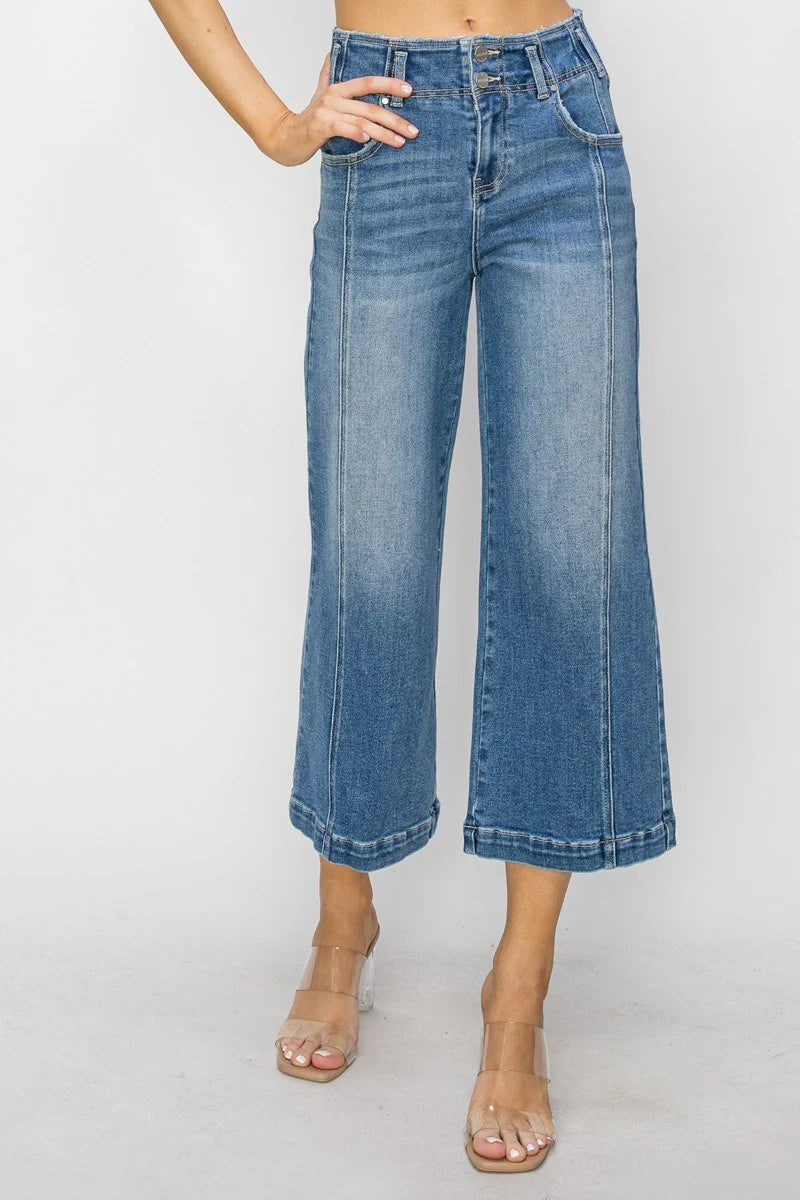 Risen High Rise Front Seam Cropped Jean