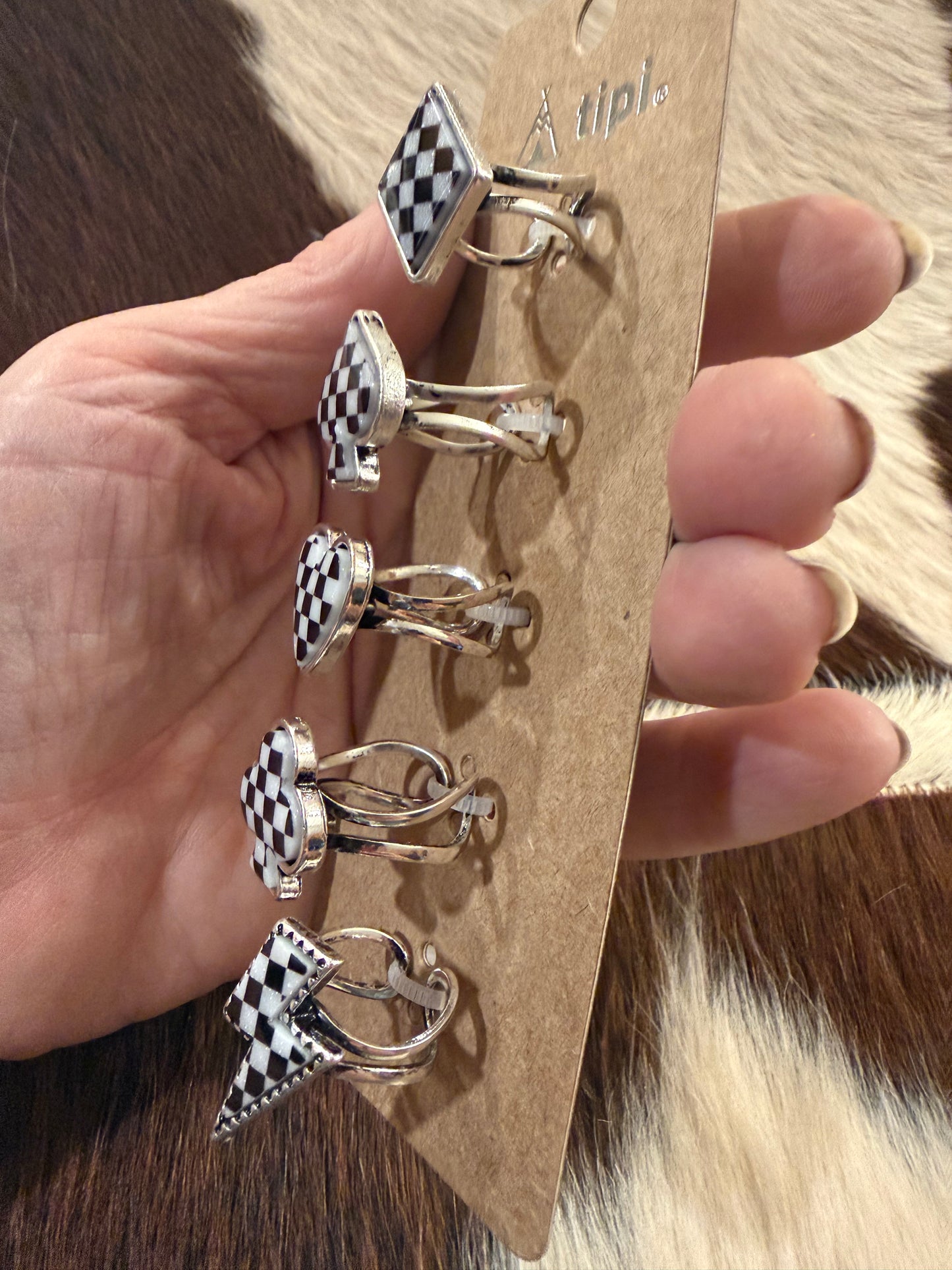 Checks Galore Ring Set