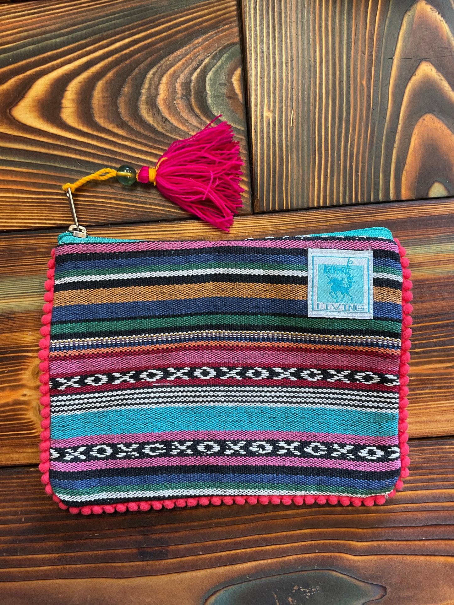 Aztec Teal And Pink Embroidered Cowgirl Pouch