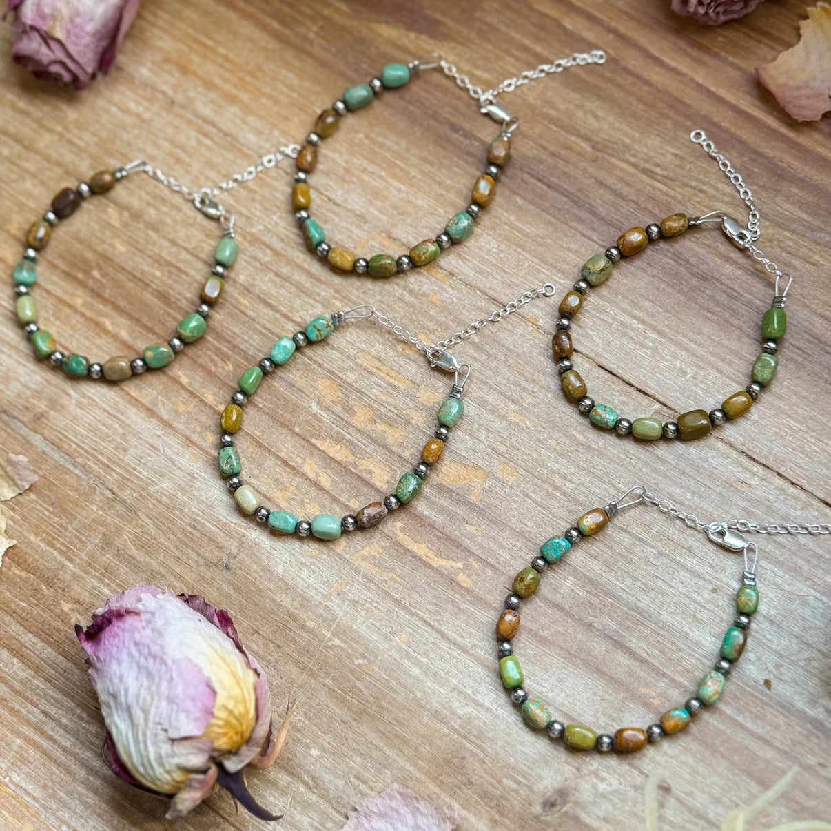 Polish turquoise and Sterling Silver Pearls Bracelet