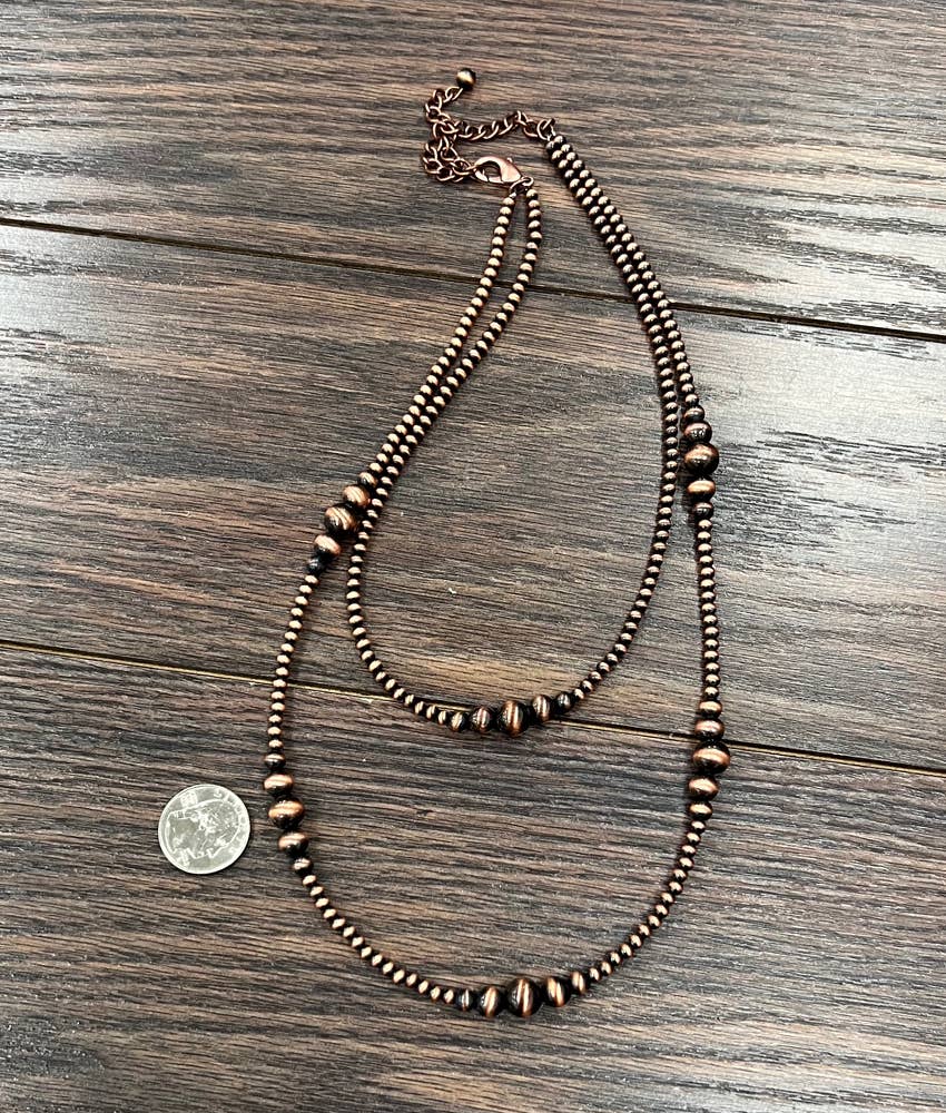 Boerne Handmade Copper Navajo Bead Necklace