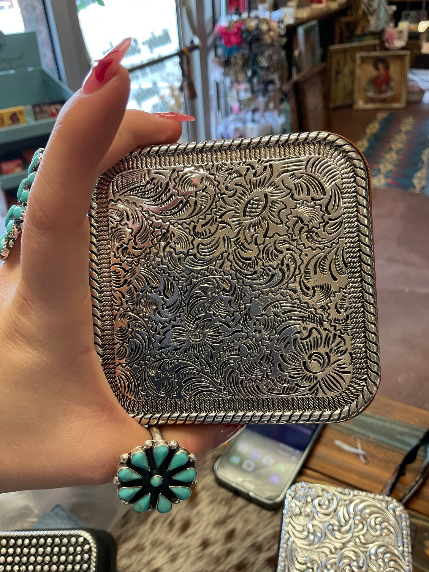 Silver Topped Jewelry Box