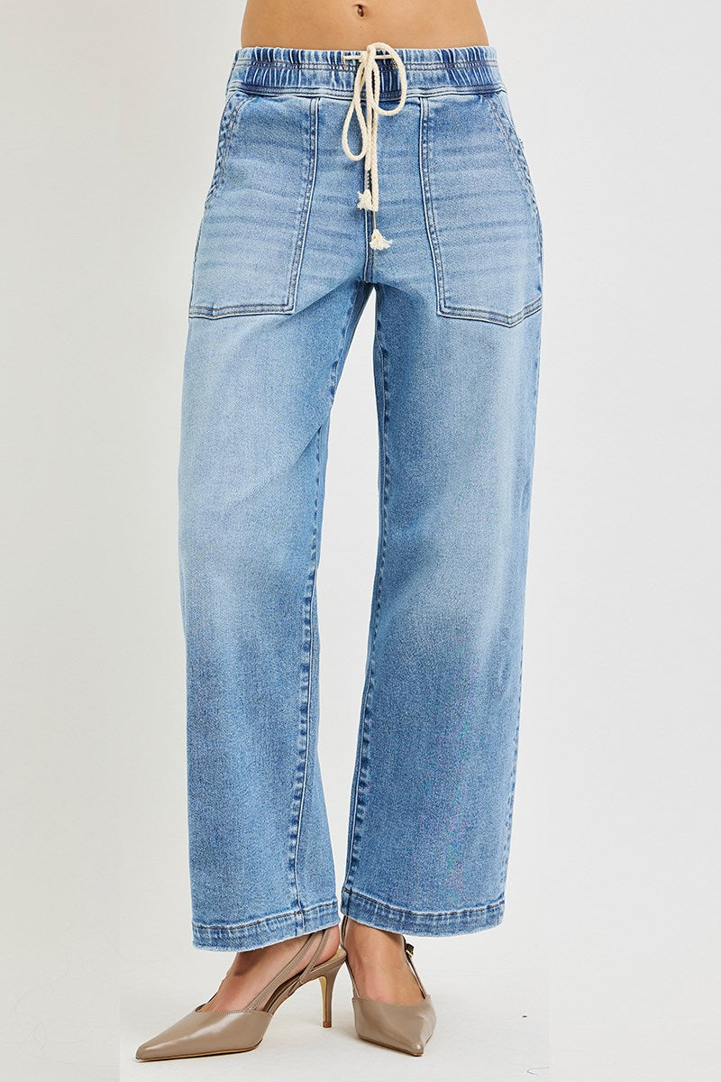 Slouchy Cropped Baggy Jeans by Risen