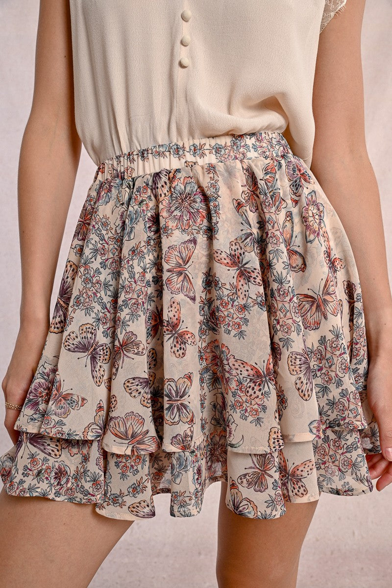 Butterfly Babe Ruffled Skirt