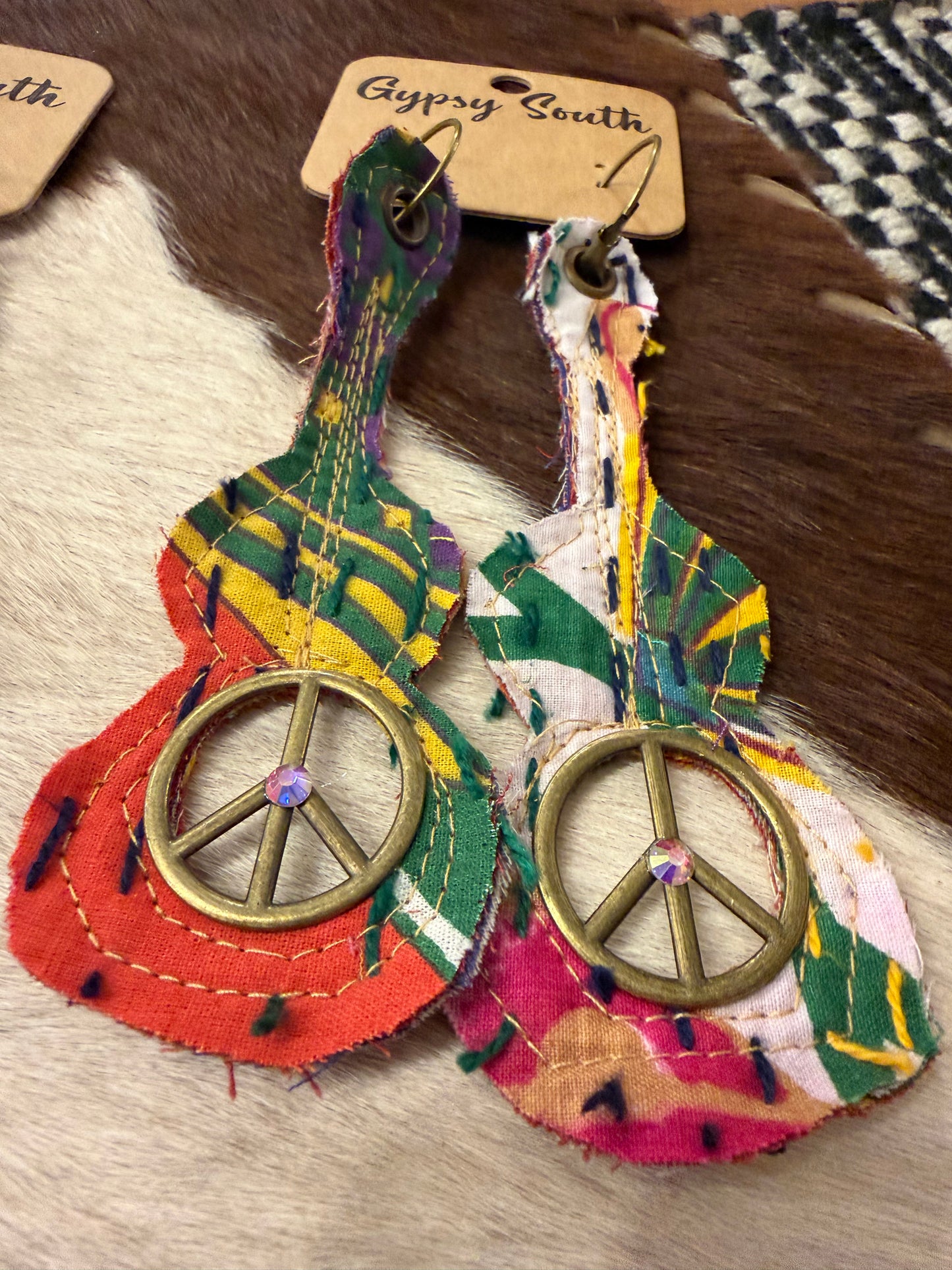 Peace Guitar Earrings